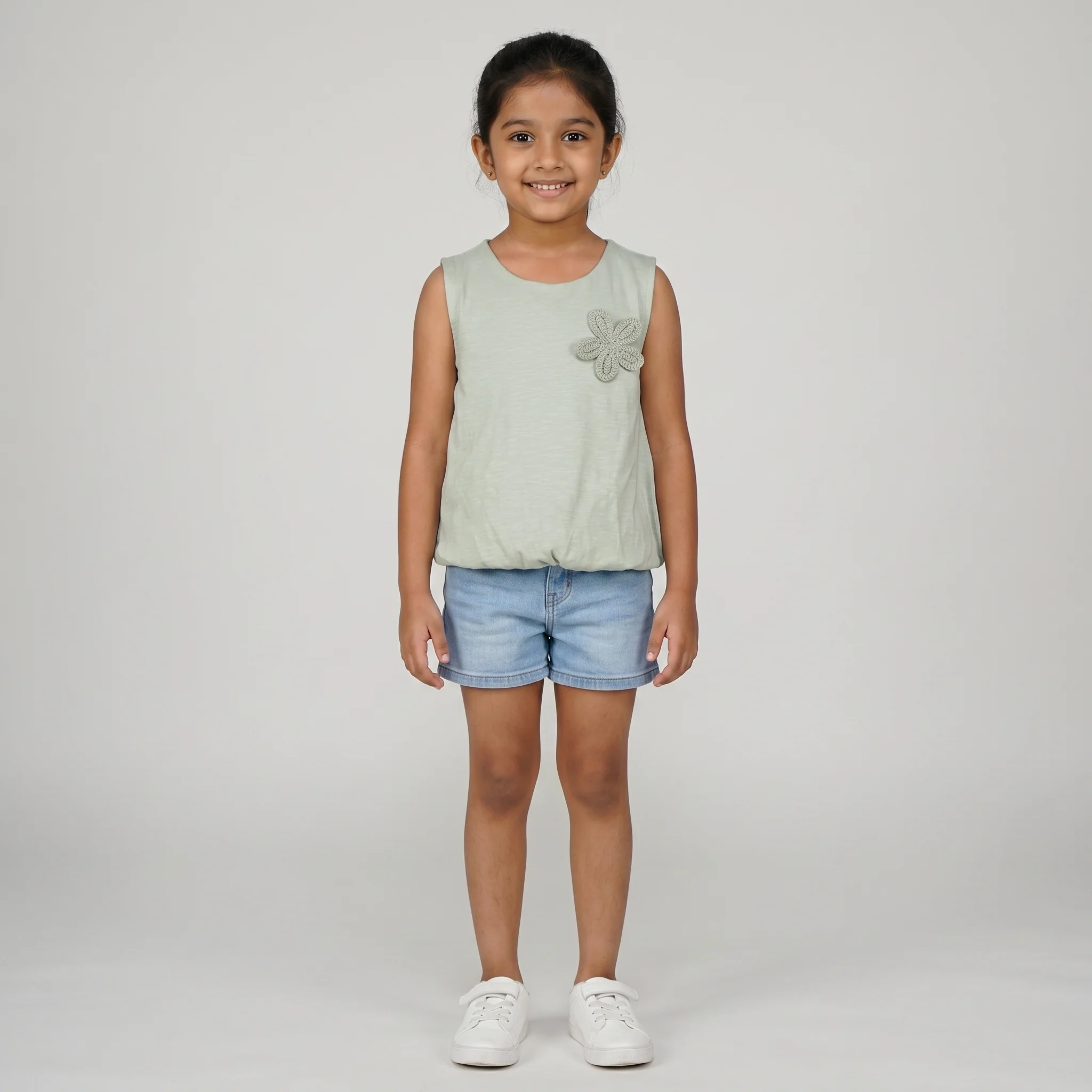 Girls Cotton Boxy Fit T-Shirt