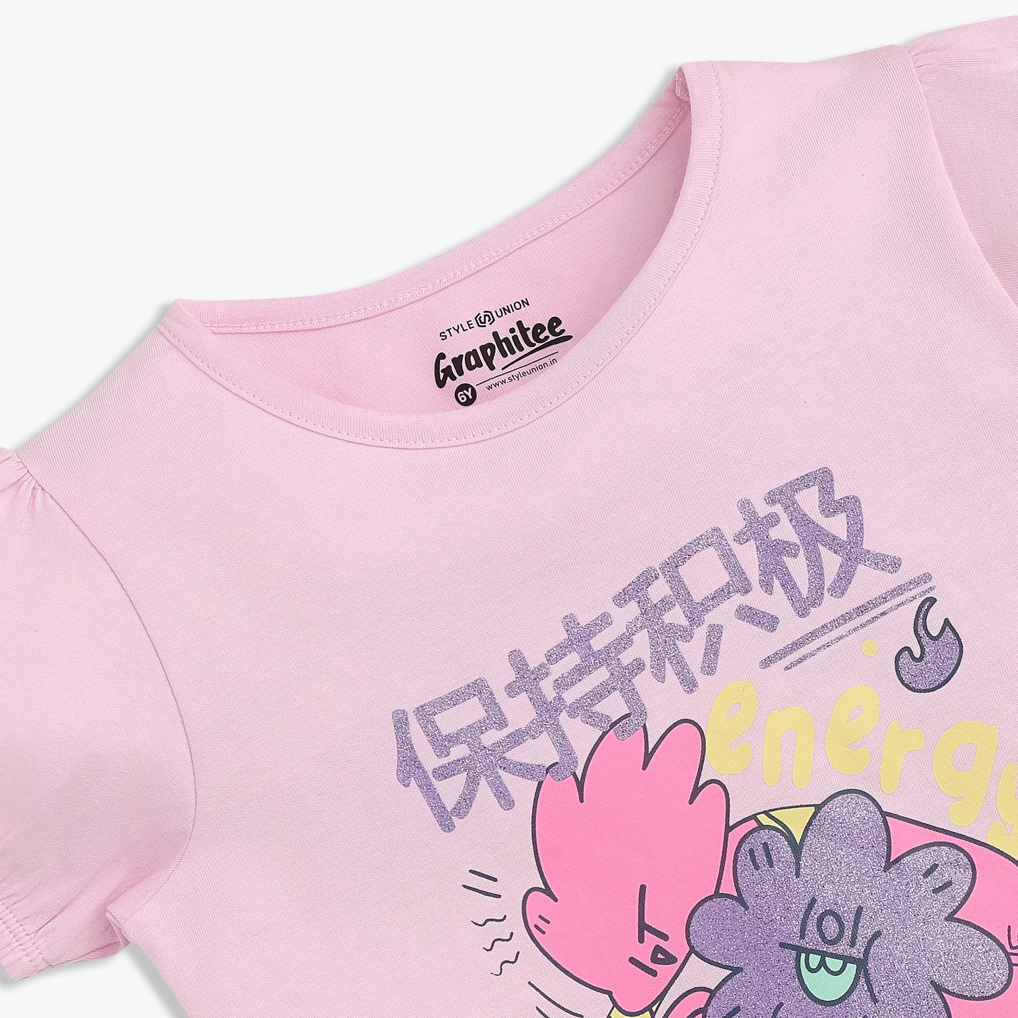Girls Cotton Crew Neck Graphitee - Image 3