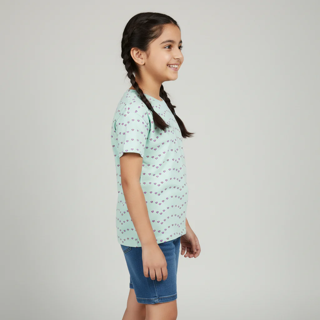 Girls Cotton Crew Neck Graphitee - Image 2