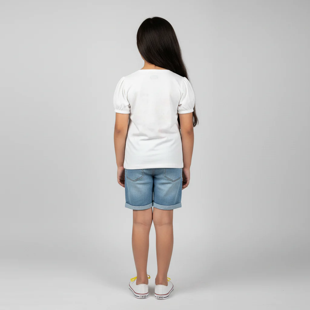 Girls Cotton Crew Neck Graphitee - Image 3