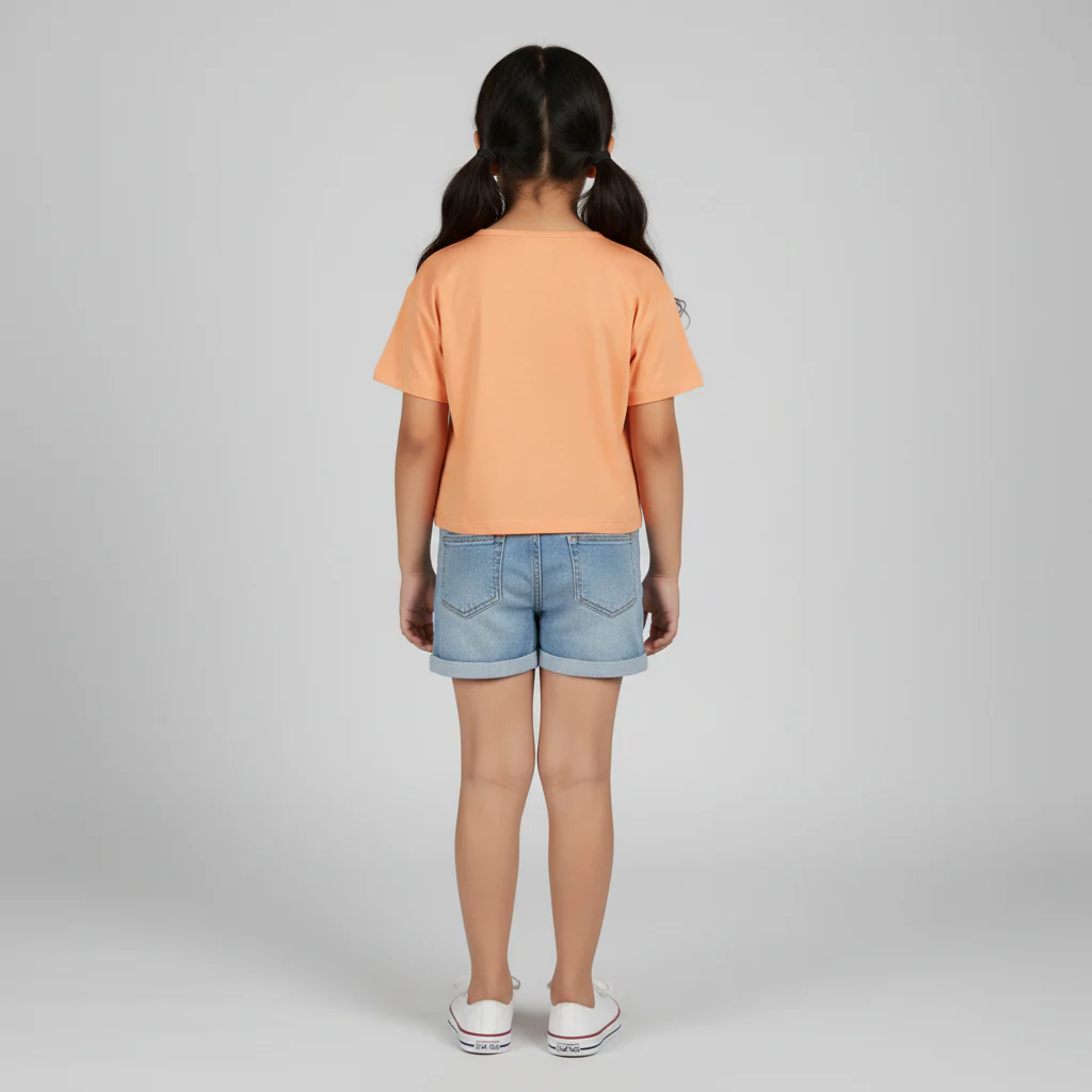 Girls Cotton Crew Neck Graphitee - Image 3