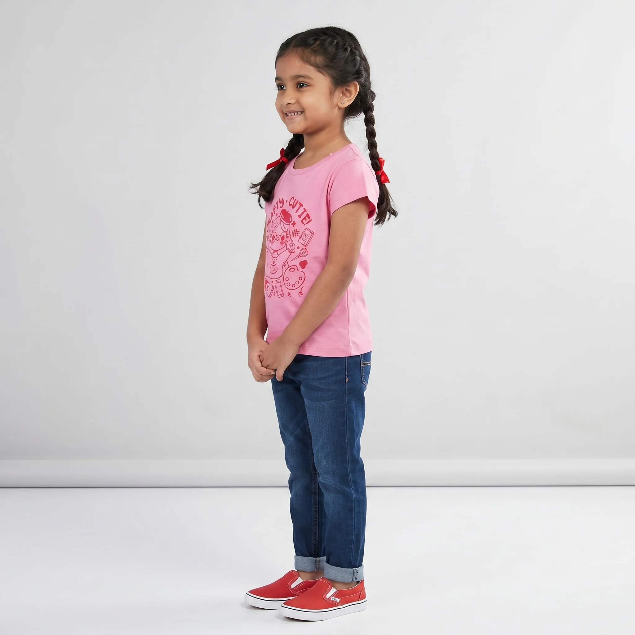 Girls Cotton Crew Neck Graphitee - Image 2