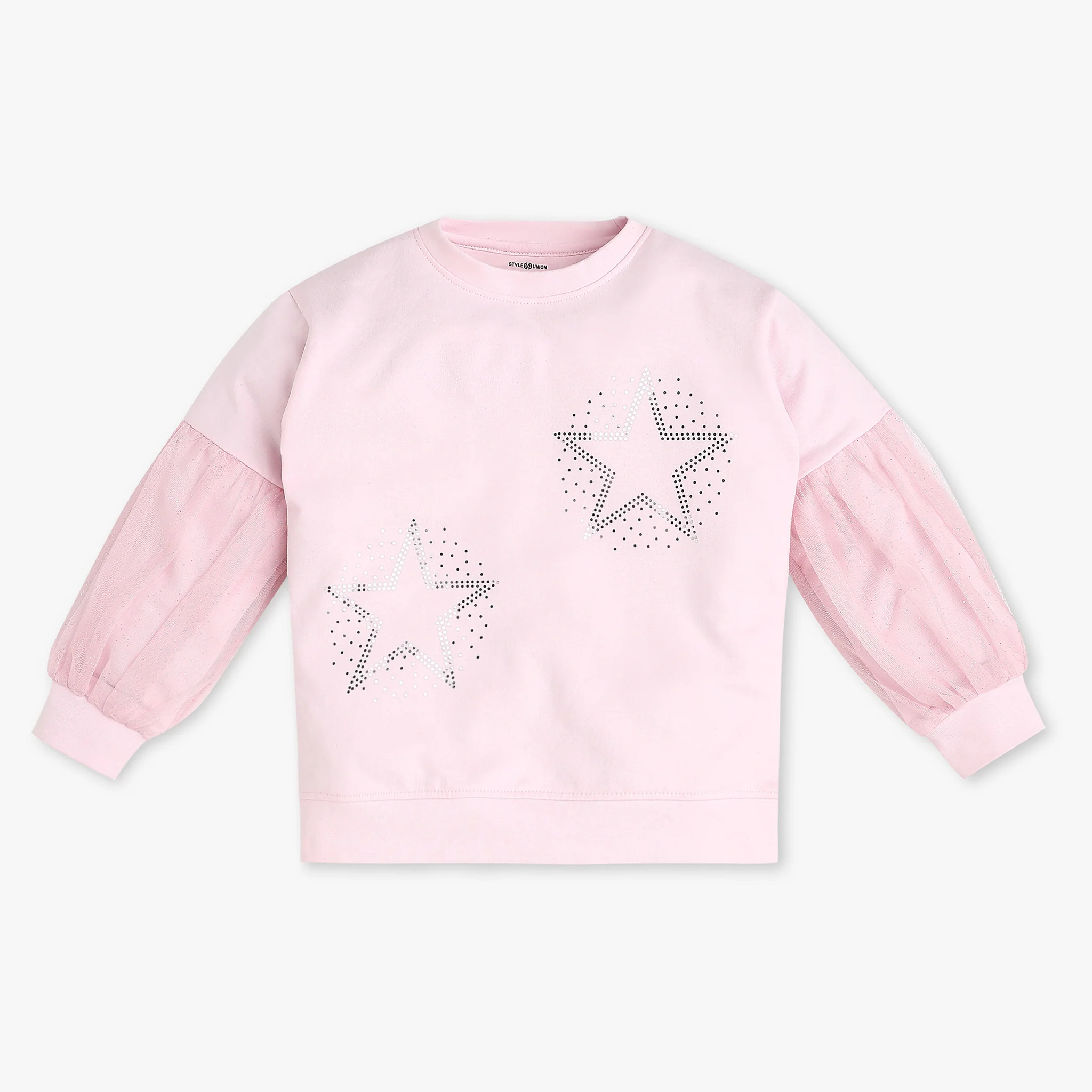 Girls Cotton Embellished Sweat Tee