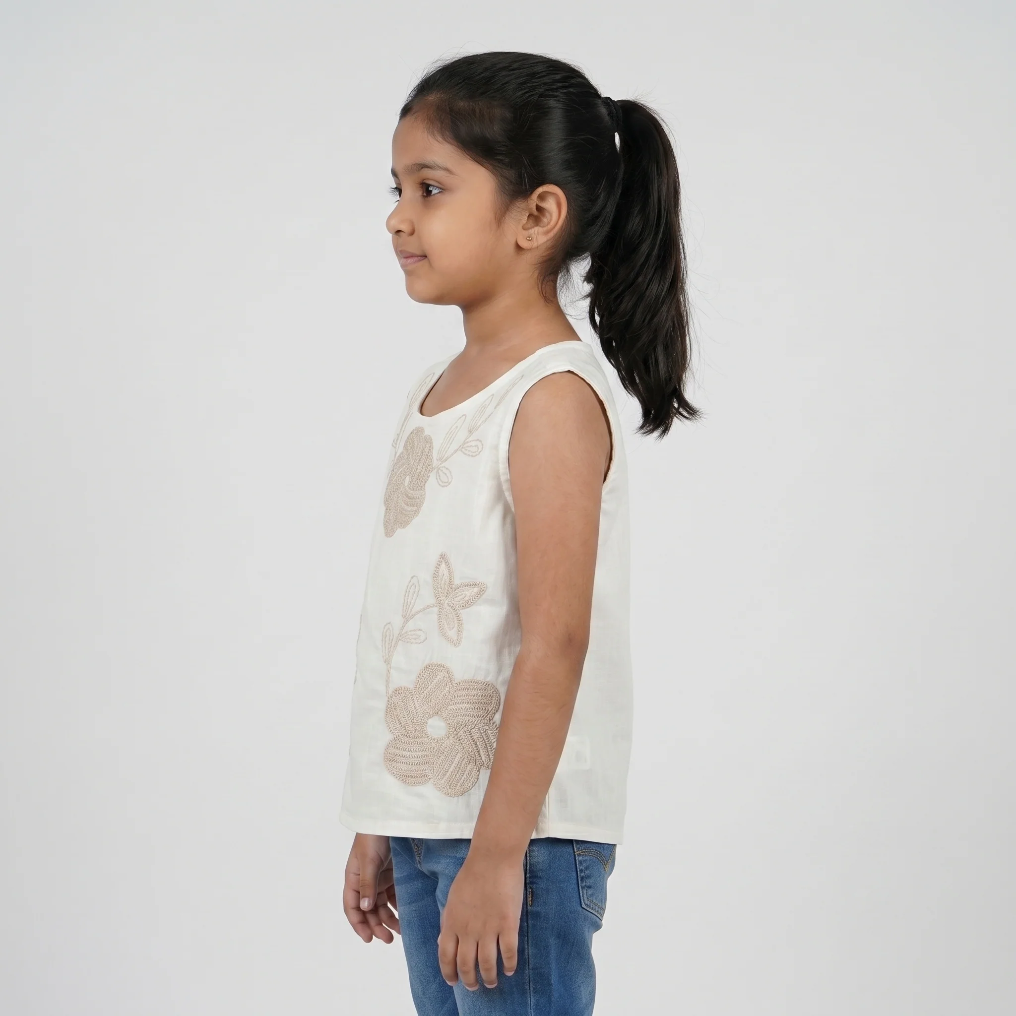 Girls Cotton Embroidered Boho Top - Image 2