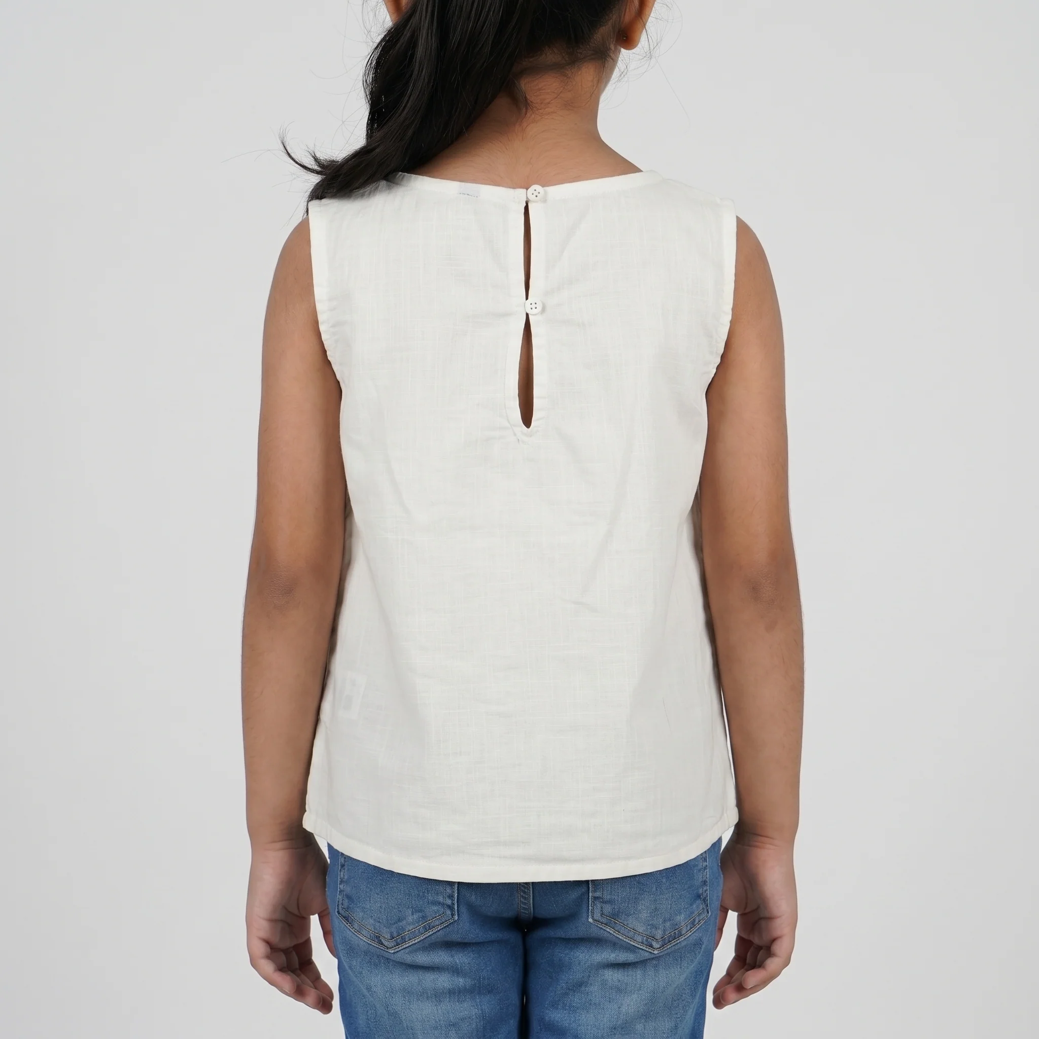 Girls Cotton Embroidered Boho Top - Image 3