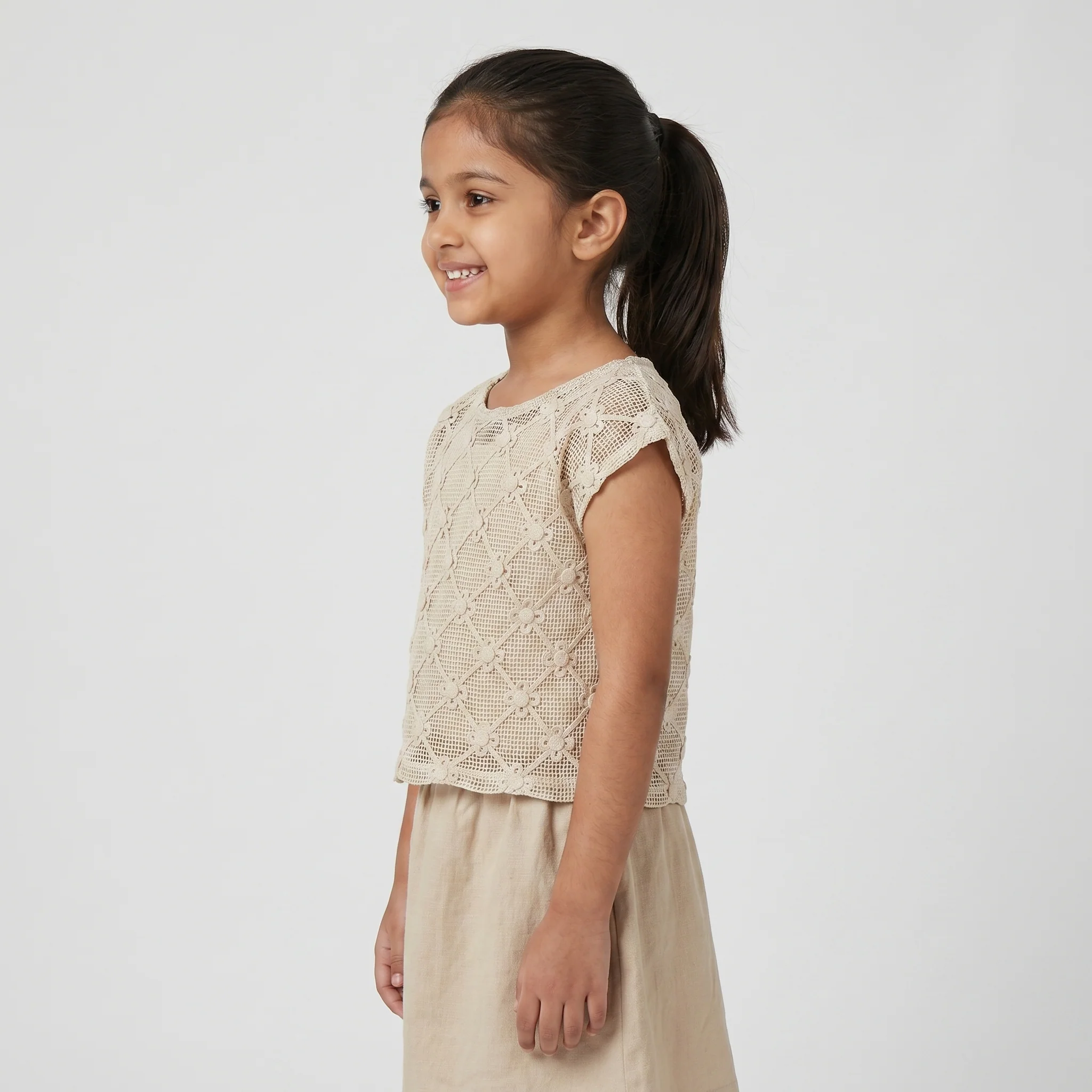 Girls Cotton Lace Boho Top - Image 2