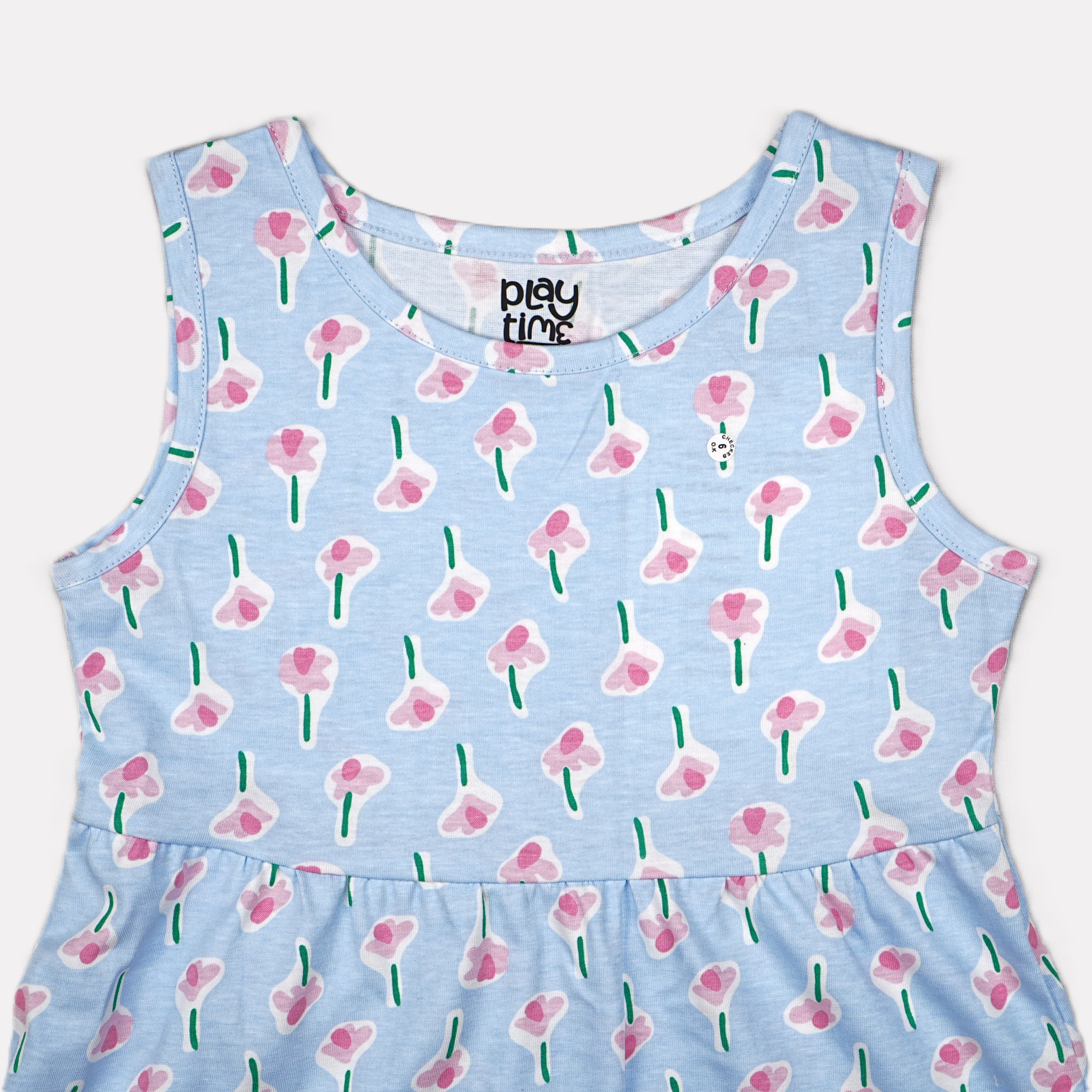 Girls Cotton Printed Dress - Image 4