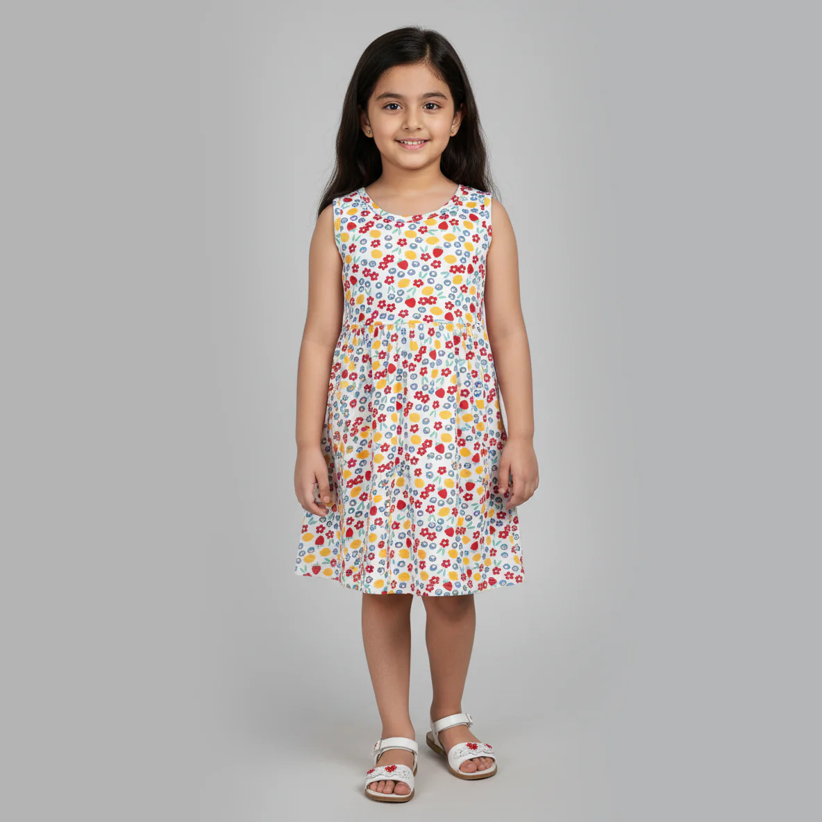 Girls Cotton Printed Dress