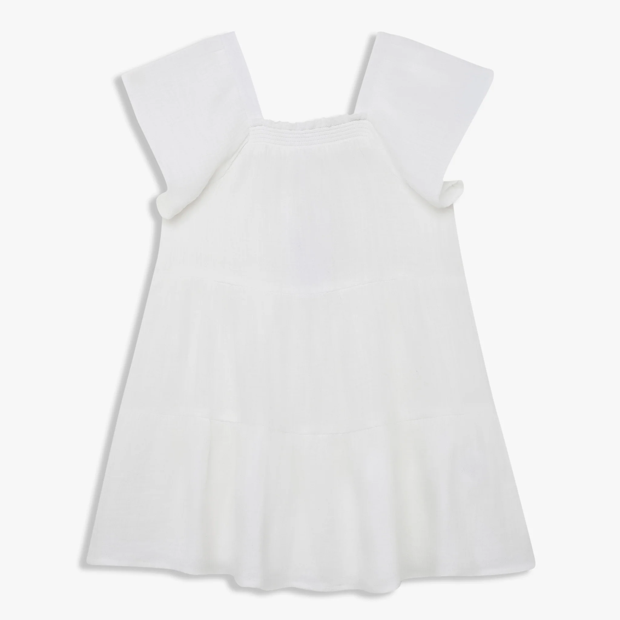 Girls Cotton Solid Knee Length Frock - Image 5