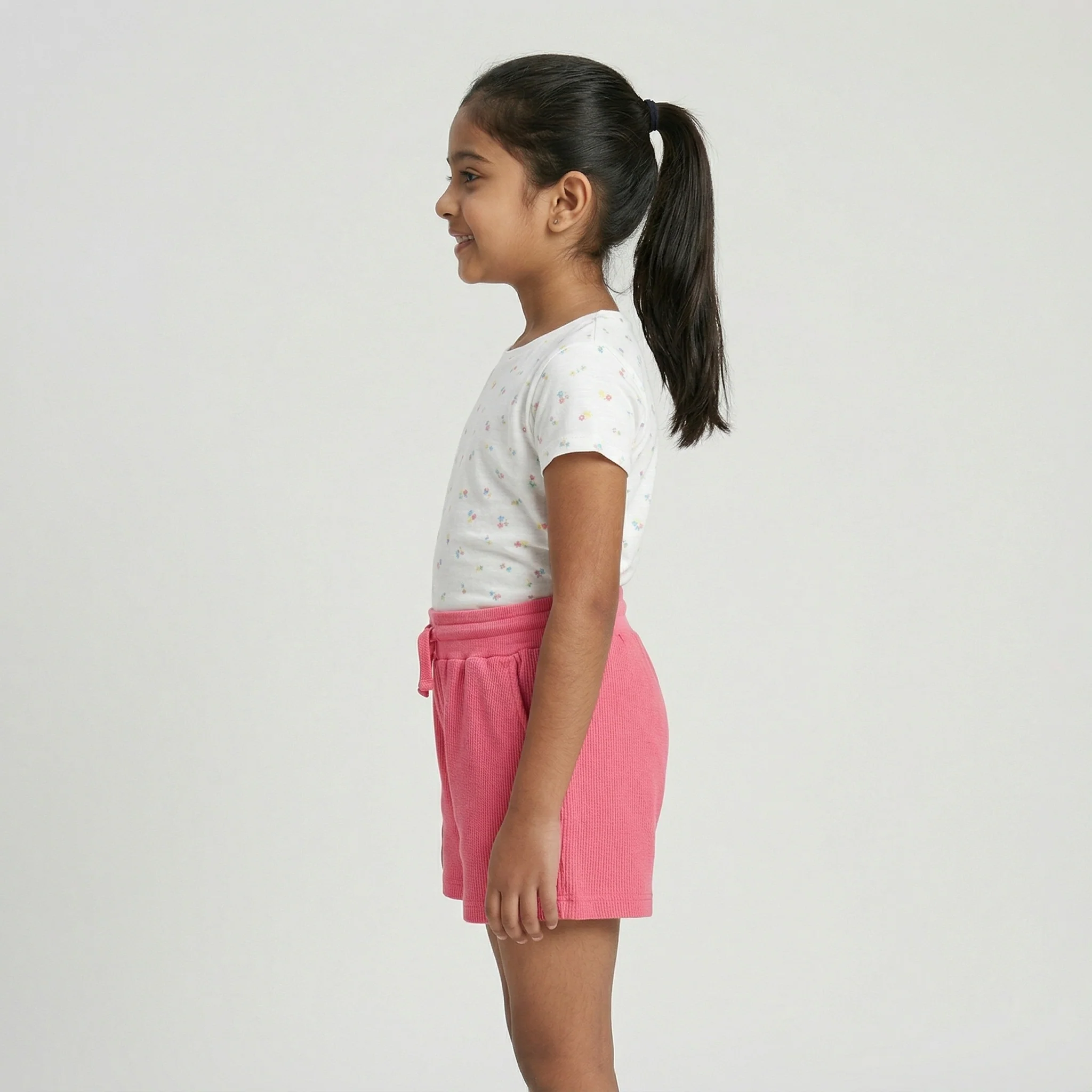 Girls Cotton Solid Shorts - Image 2