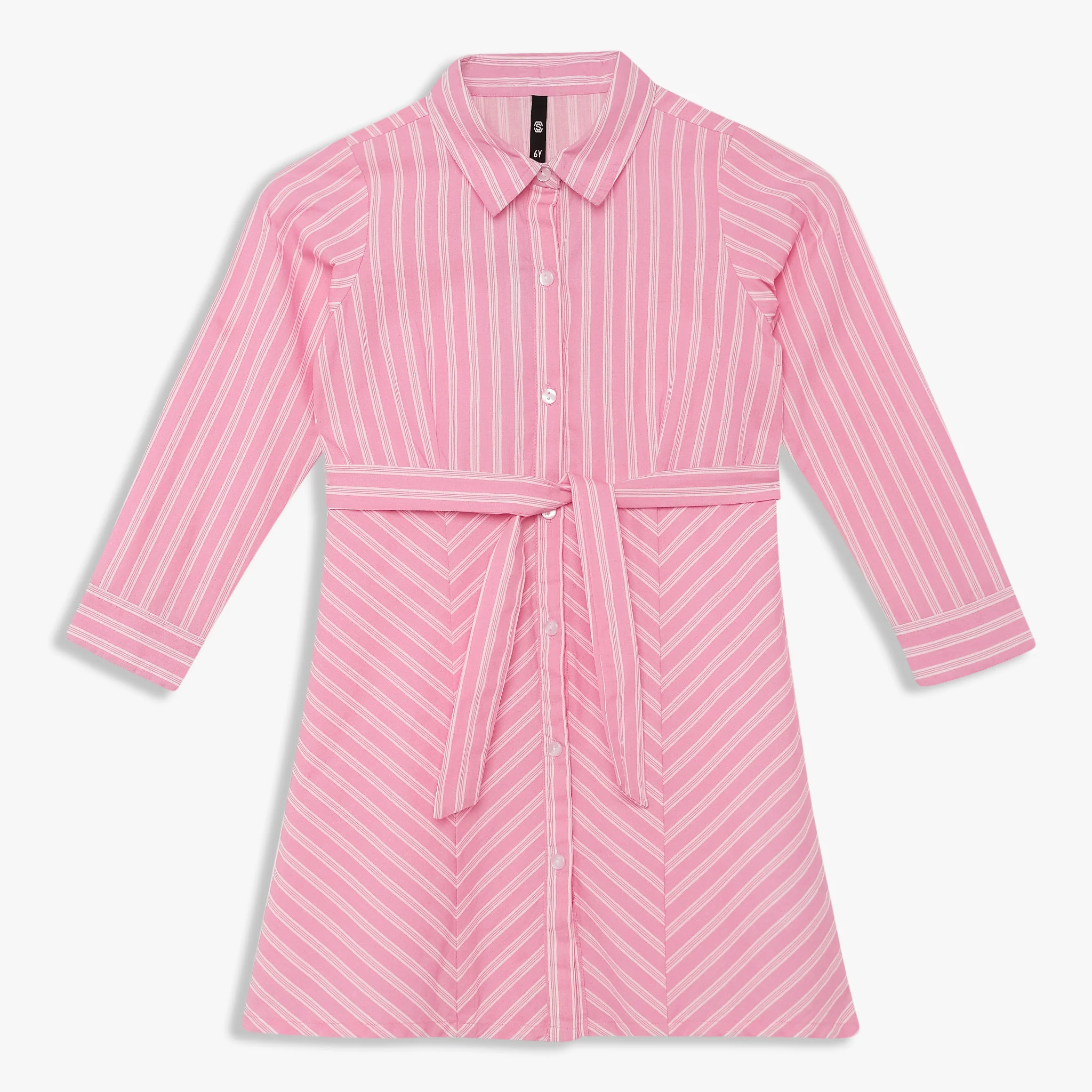 Girls Cotton Striped Dress