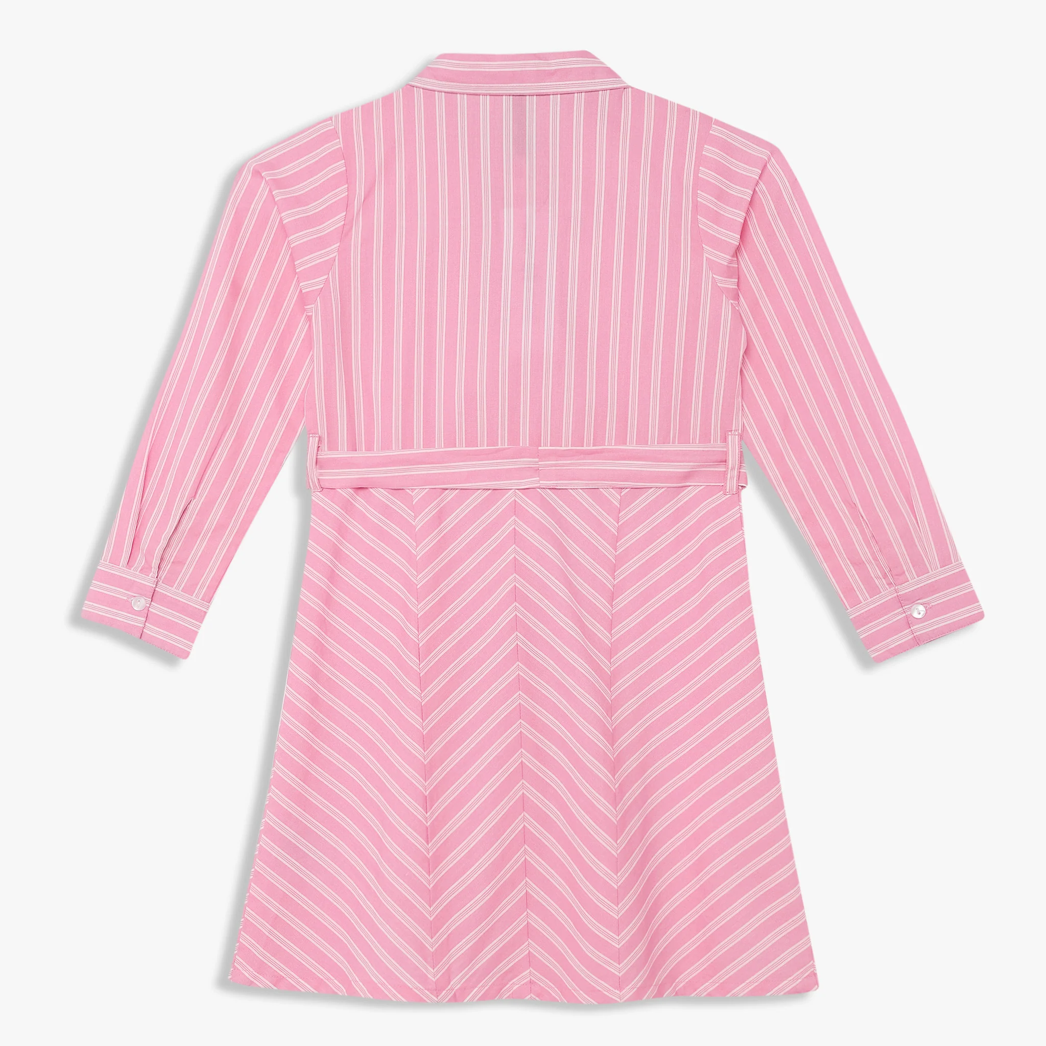 Girls Cotton Striped Dress - Image 2