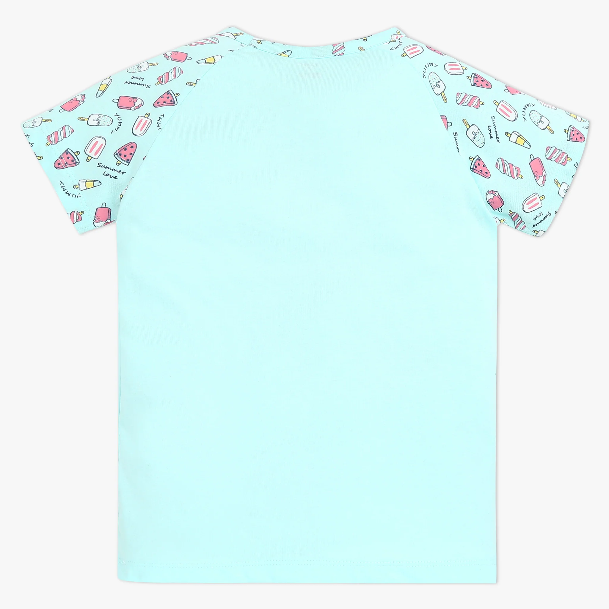 Girls Crew Neck Cap Sleeve Printed Must Have Snooze Co-Ord Set - Image 3