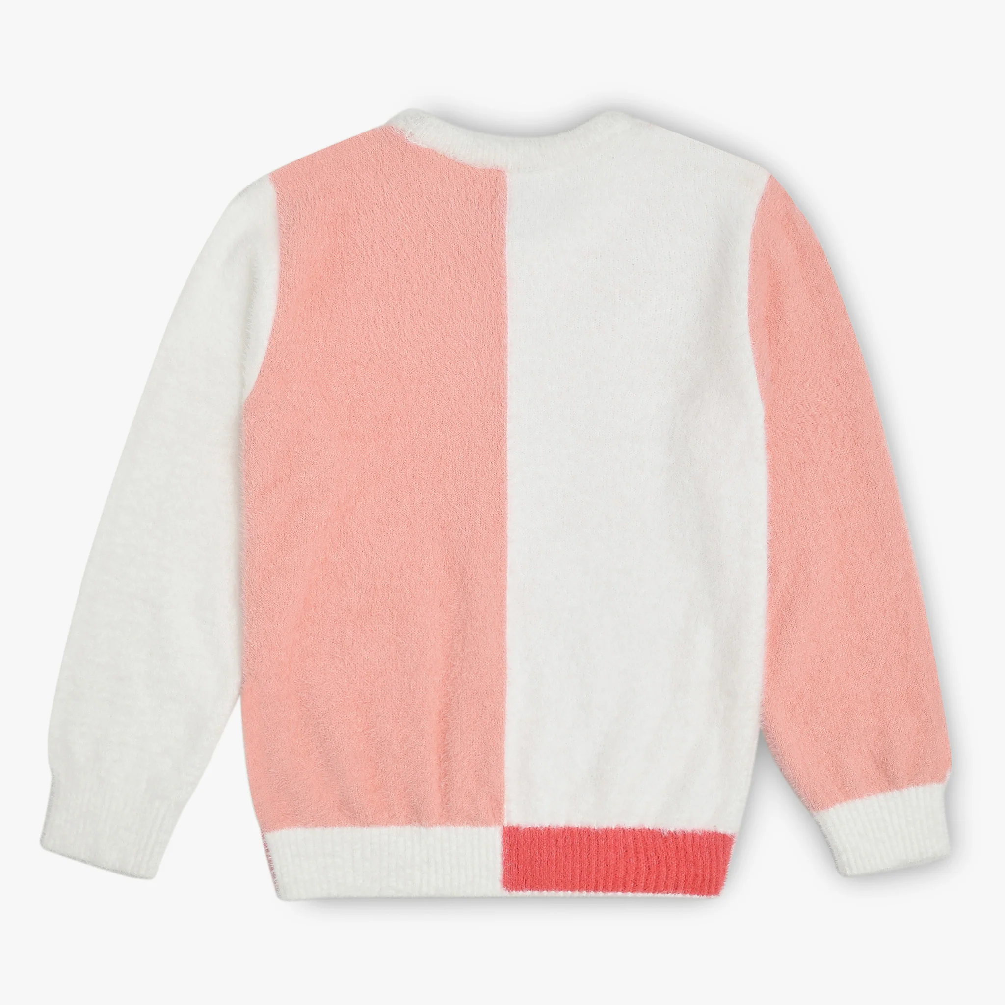 Girls Crew Neck Cut and Sew Sweater - Image 2
