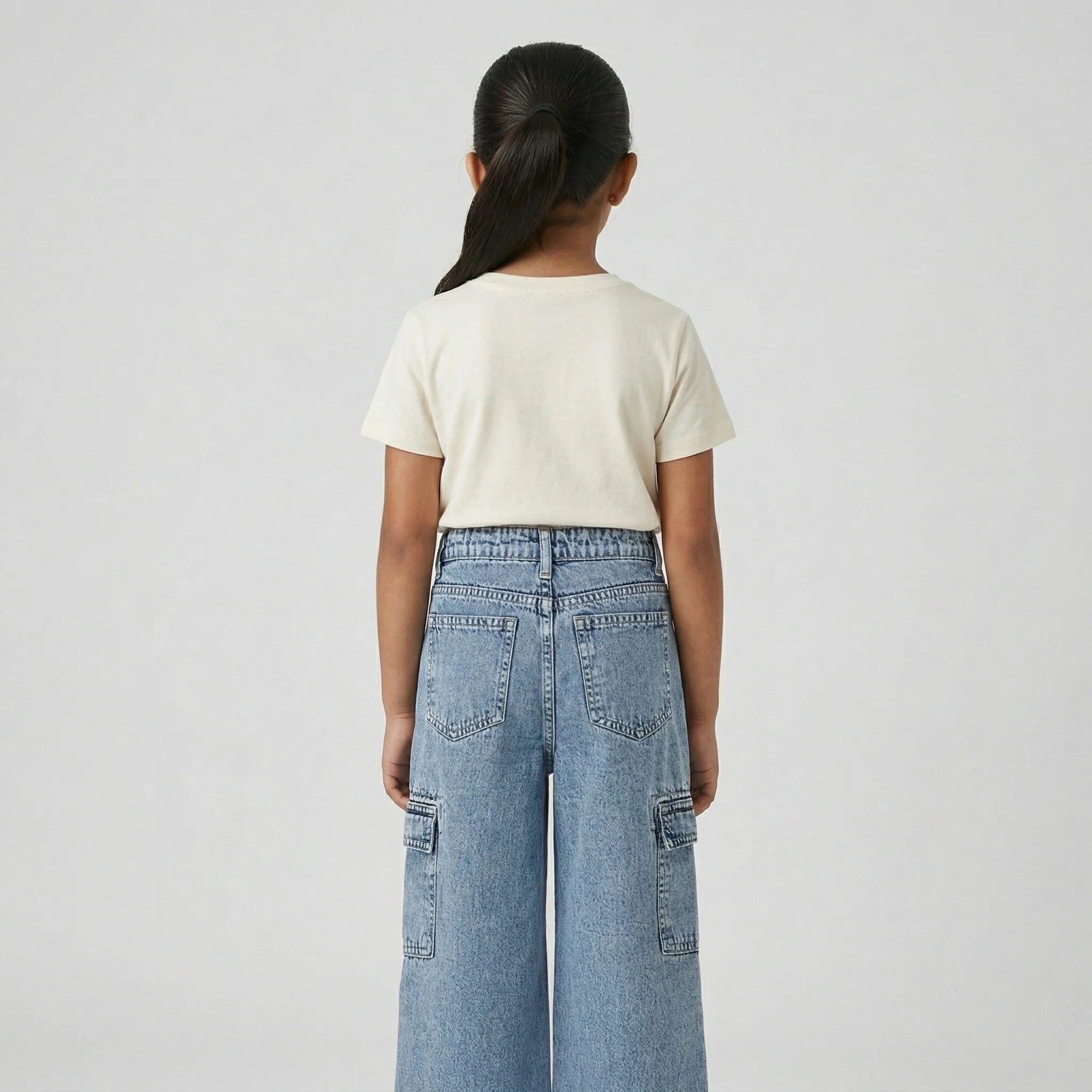 Girls Denim Cargo - Image 3