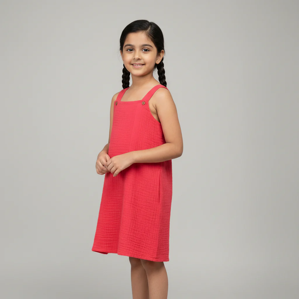 Girls Elasticated Neckline Flowy Dress - Image 6
