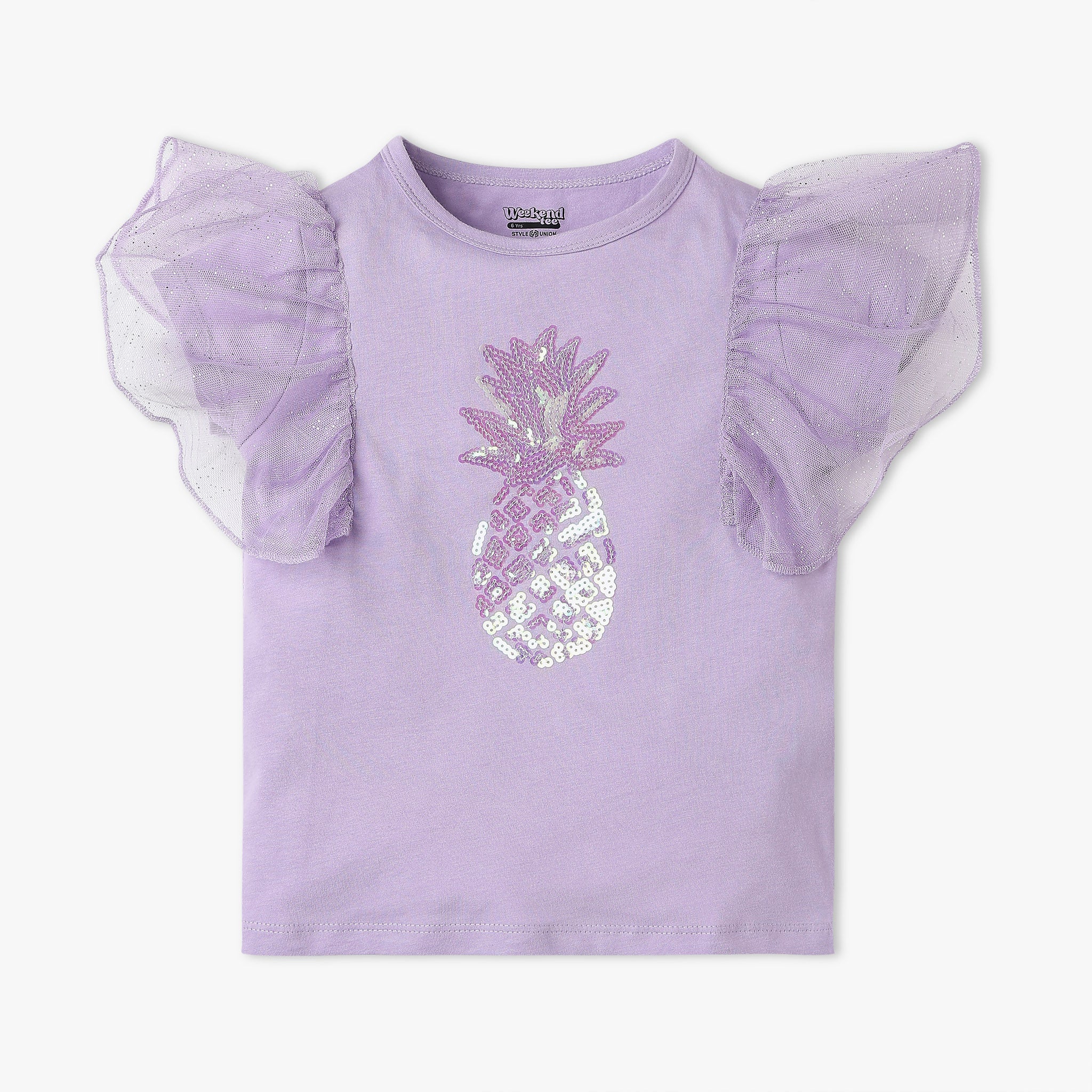 Girls Embellished Cotton T-Shirt