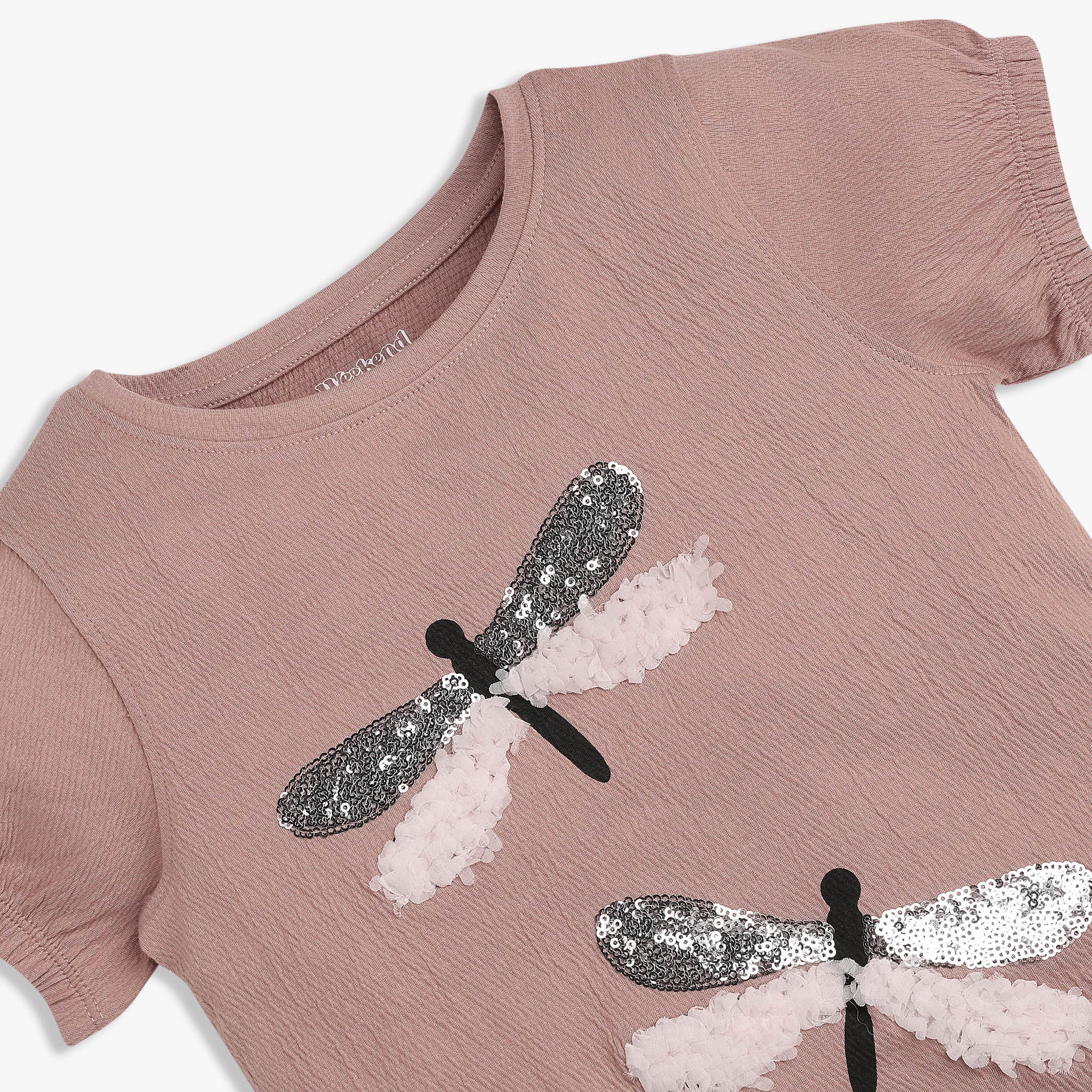 Girls Embellished Weekend T-Shirt - Image 3
