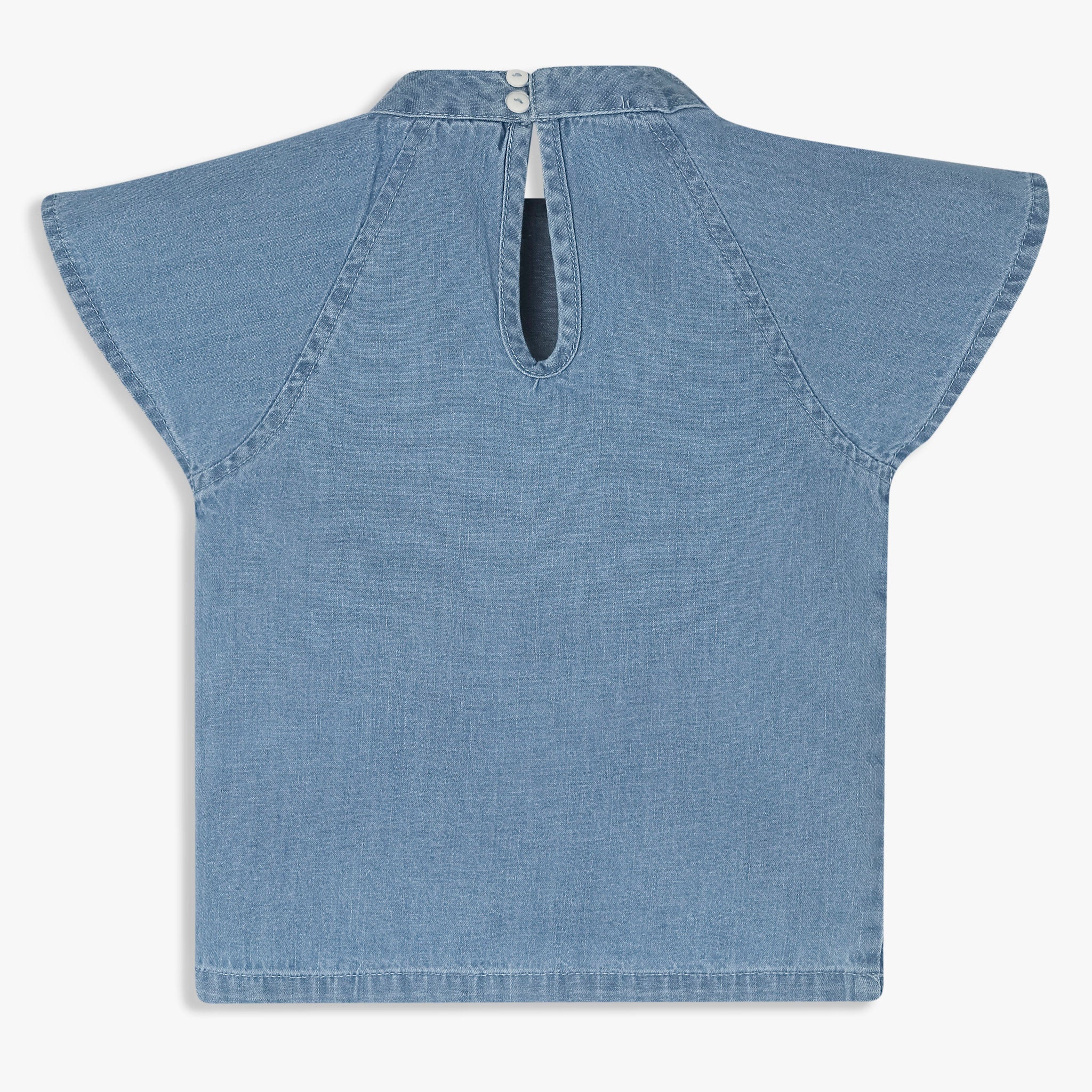 Girls Embroidered Hi-Low Pleated Top - Image 2