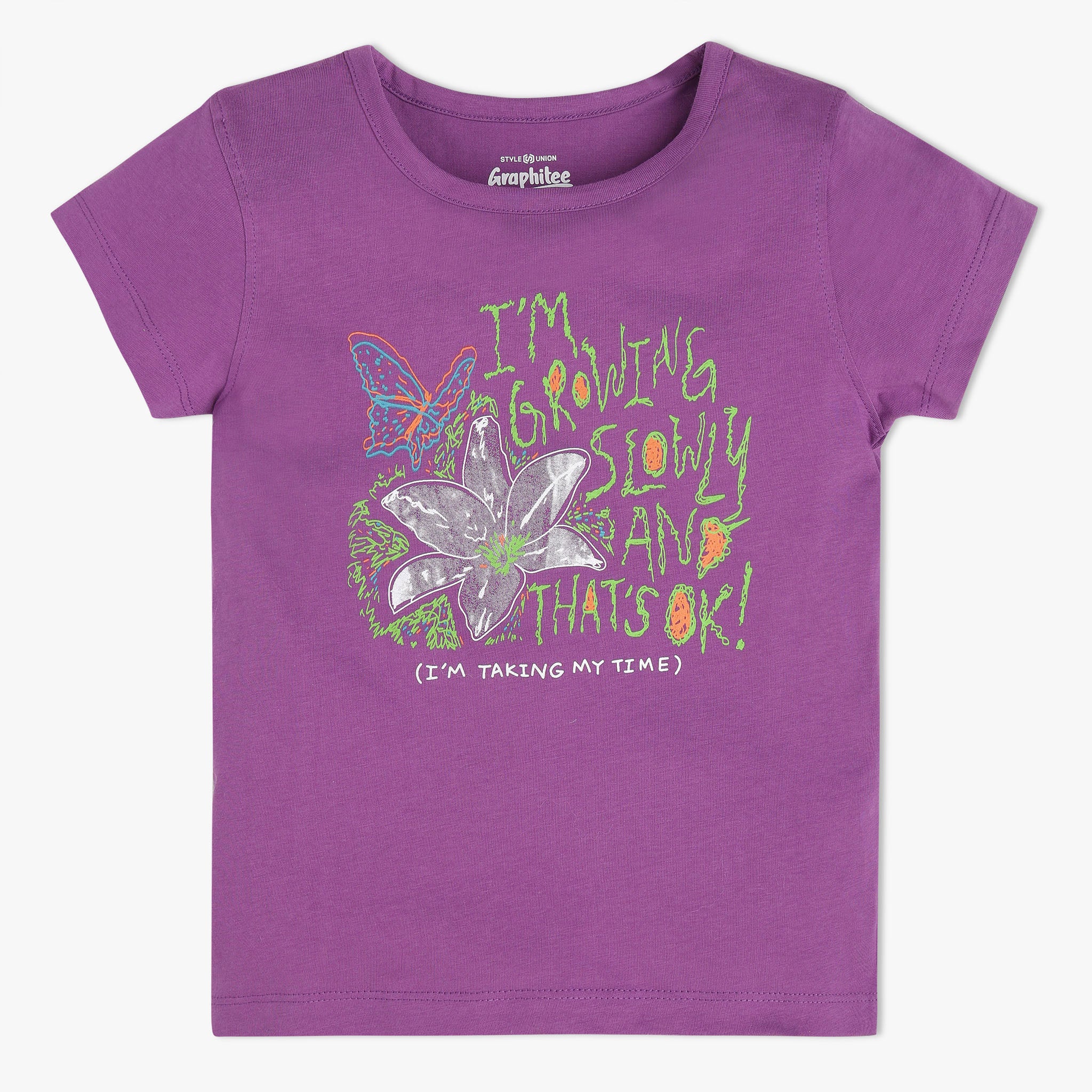 Girls Graphic Crew Neck Fun Playtime Graphic T-Shirt