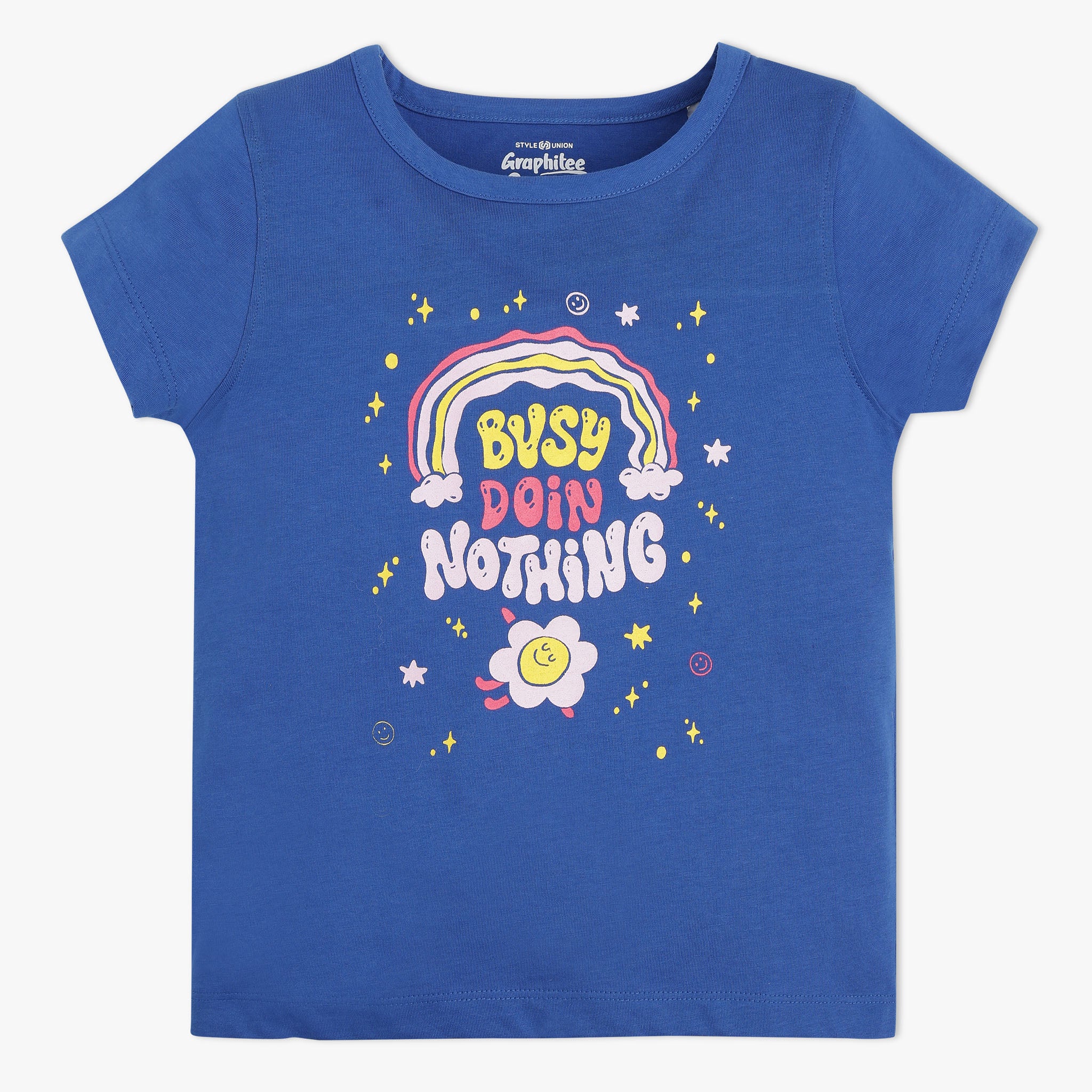 Girls Graphic Crew Neck Fun Playtime Graphic T-Shirt