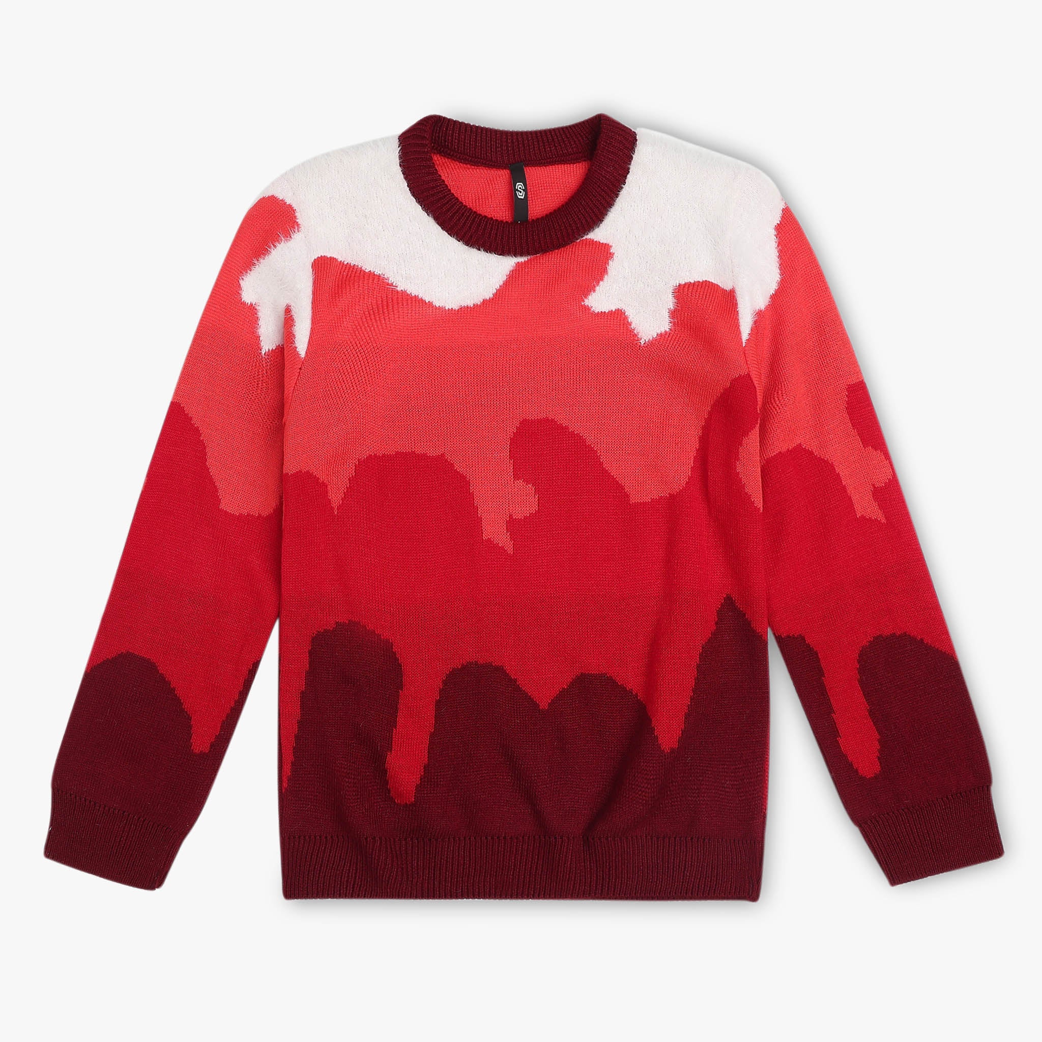 Girls Crew Neck Jacquard Sweater