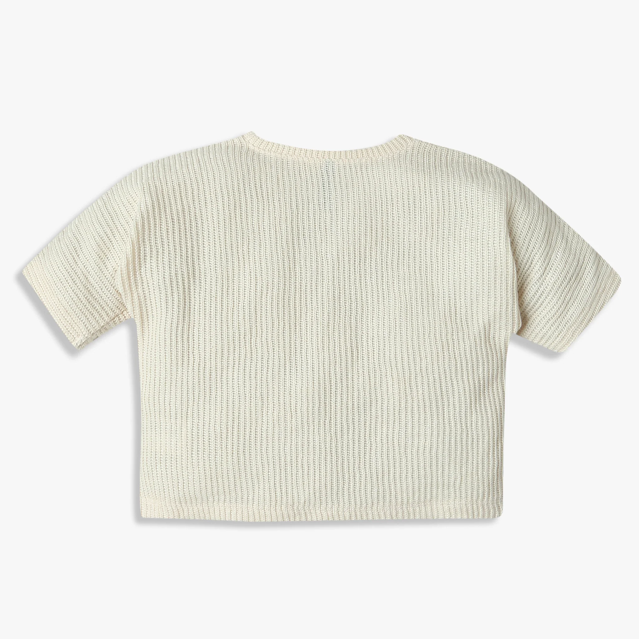 Girls Jacquard Weekend Scoop Neck Crop T-Shirt - Image 2