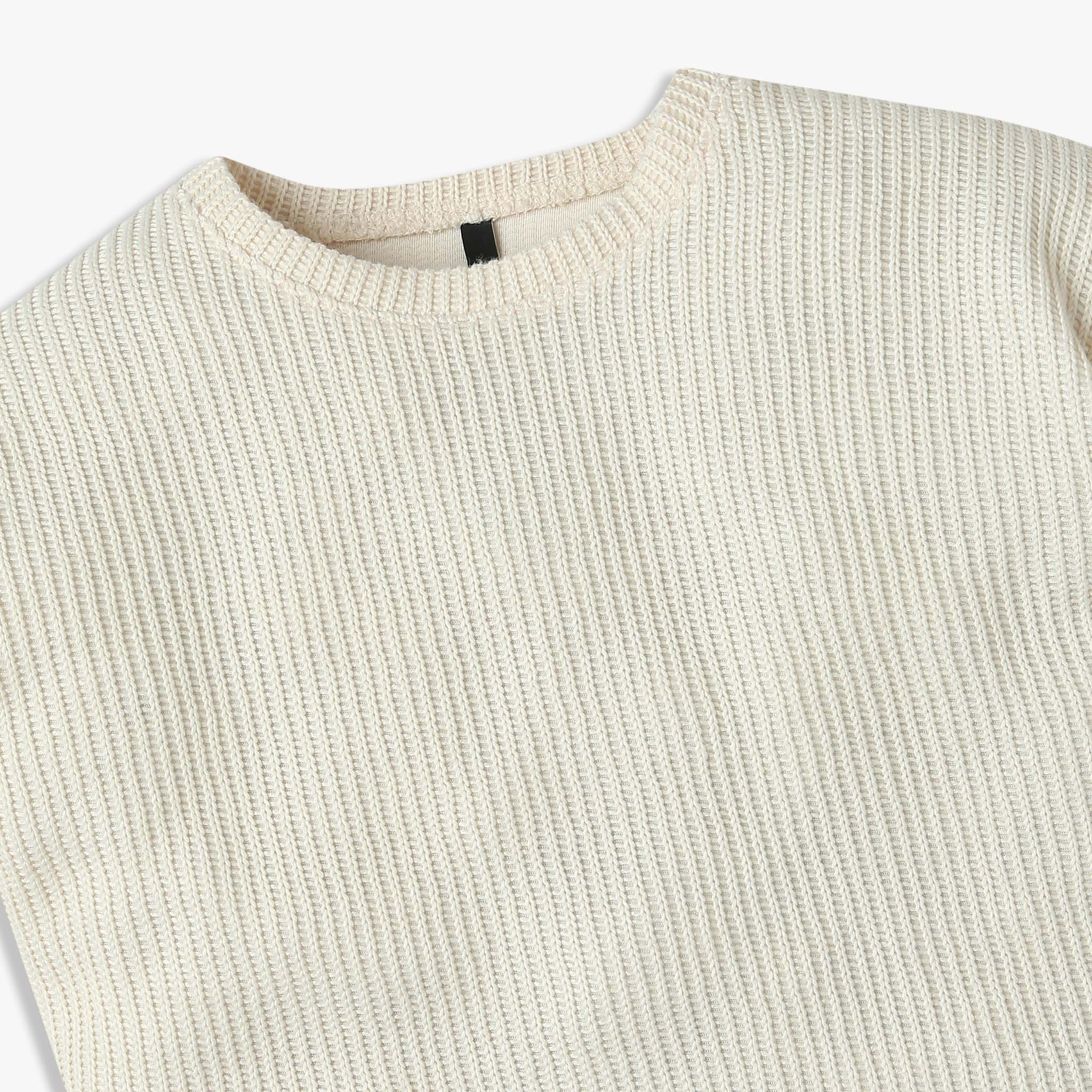 Girls Jacquard Weekend Scoop Neck Crop T-Shirt - Image 3