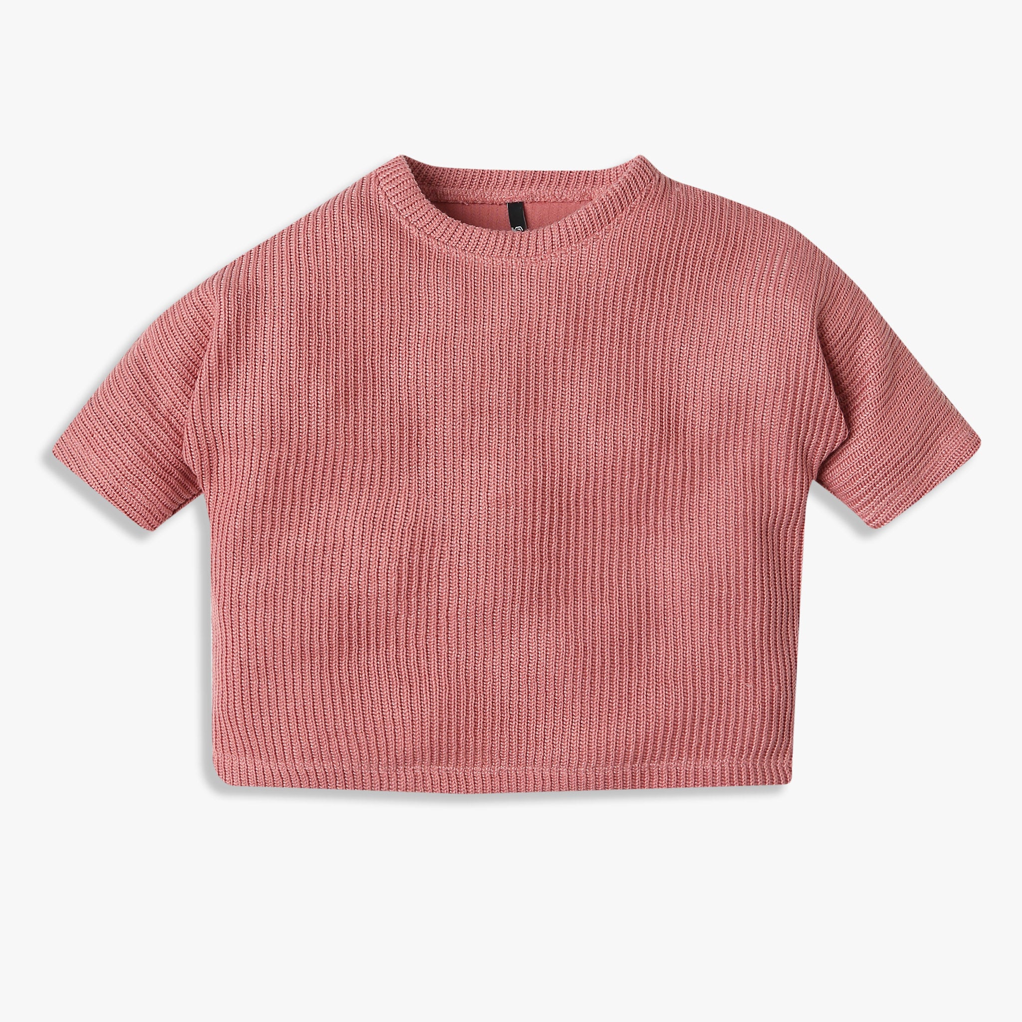 Girls Jacquard Weekend Scoop Neck Crop T-Shirt - Image 4