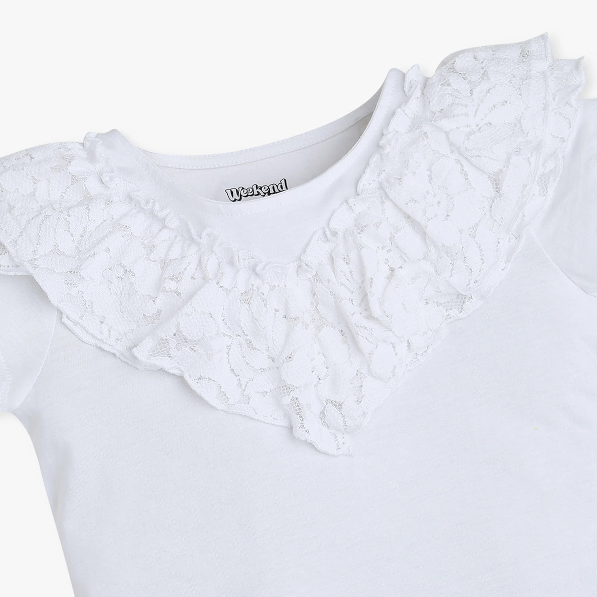 Girls Cotton Laced Floral Fairytale T-Shirt - Image 6