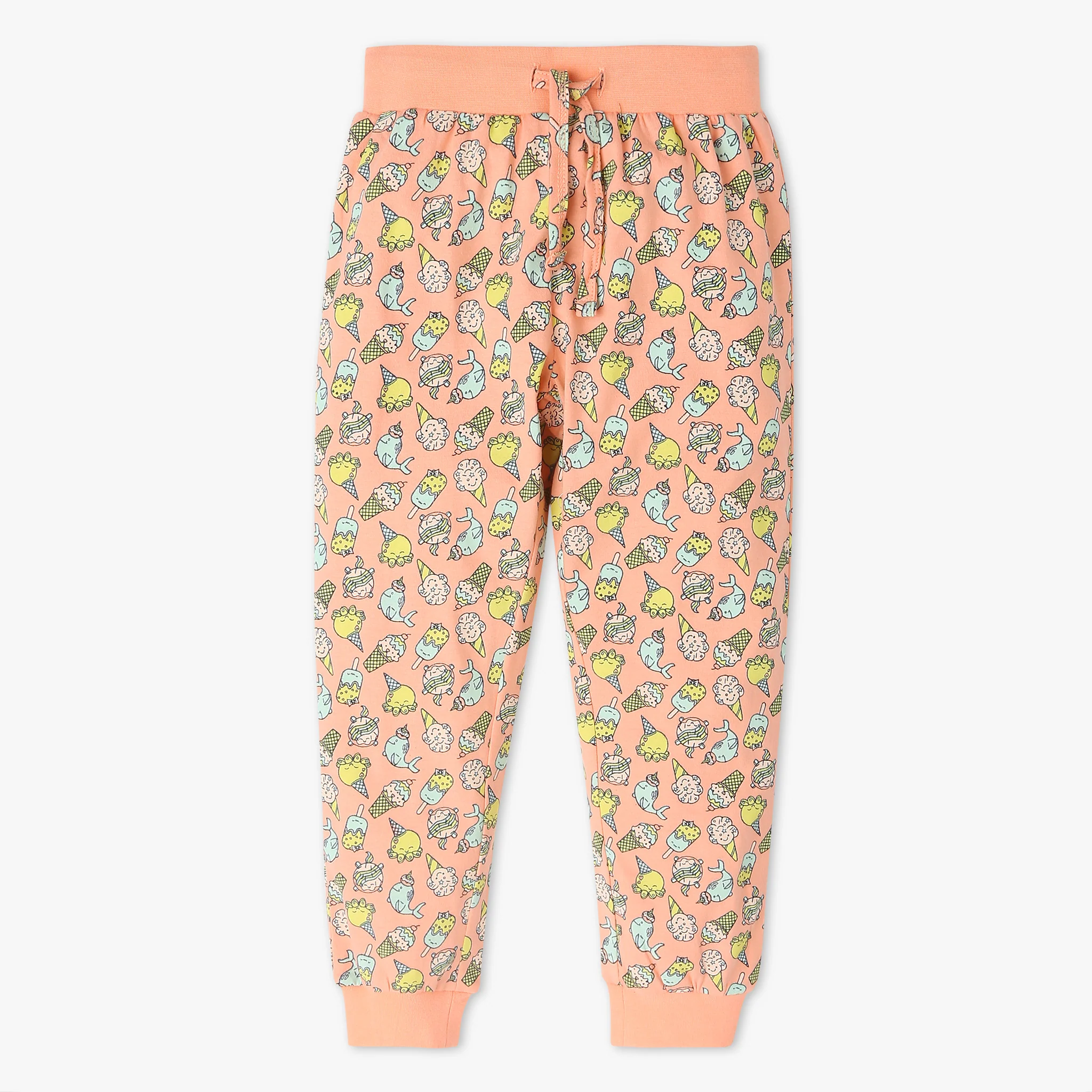 Girls "Must Have Snooze Coordinate Set. Refreshing Graphic T-Shirt With Matching Pattern Printed Trackpant. Comfortable Body For Ease. Breathable And Absorbent 100% Cotton Single Jersey Fabric." - Image 4