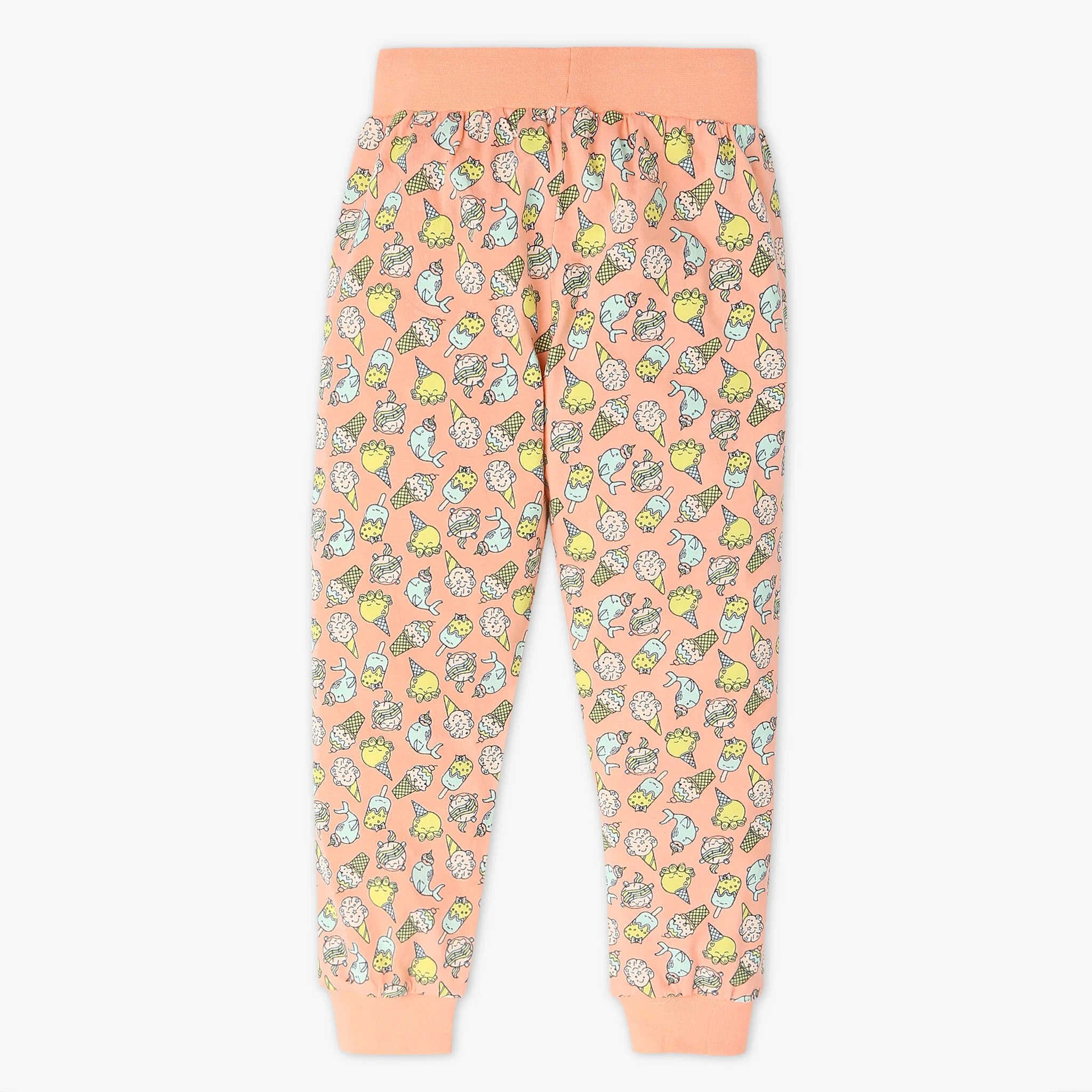 Girls "Must Have Snooze Coordinate Set. Refreshing Graphic T-Shirt With Matching Pattern Printed Trackpant. Comfortable Body For Ease. Breathable And Absorbent 100% Cotton Single Jersey Fabric." - Image 5