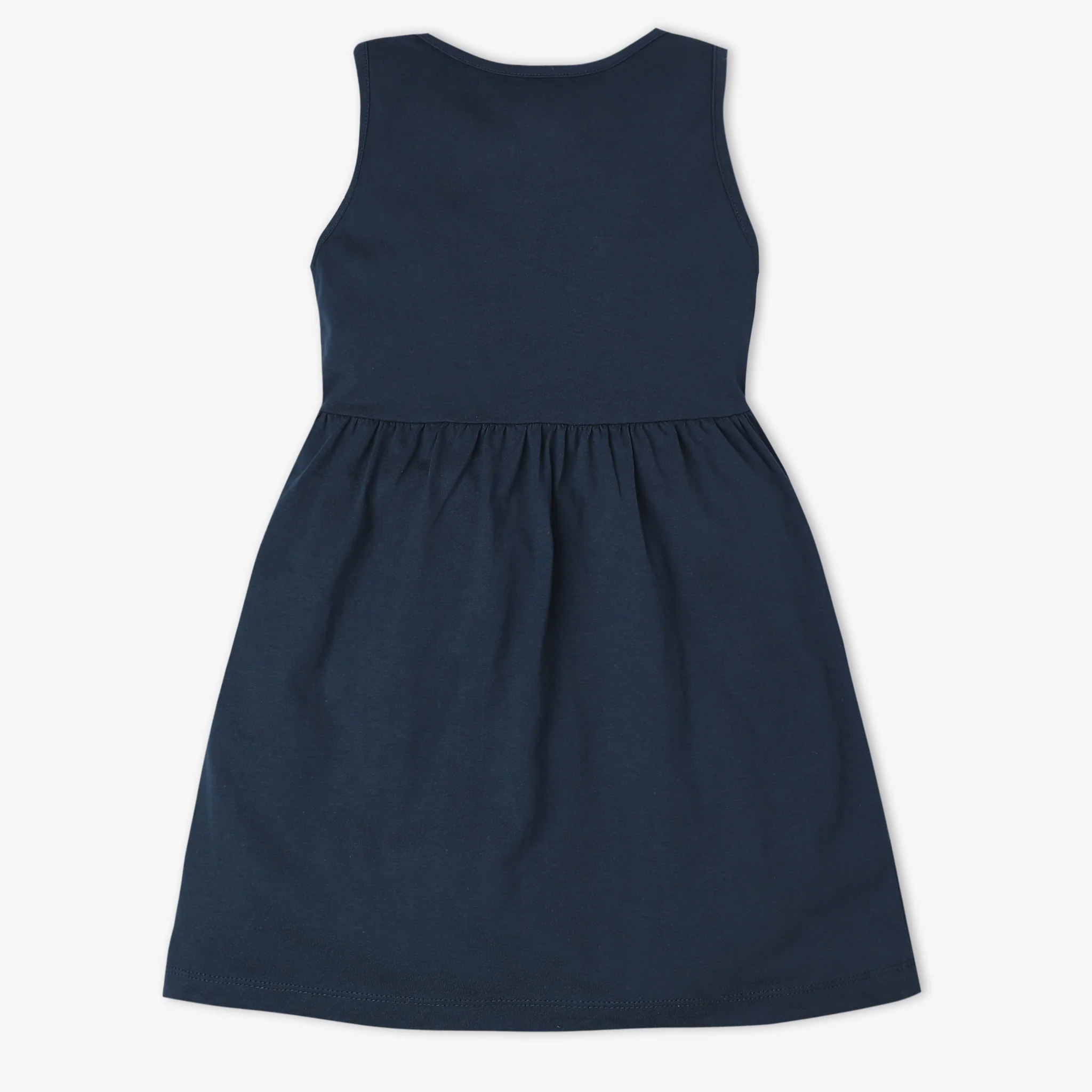Girls Printed Crew Neck Sleeveless Playtime Dress - Image 2