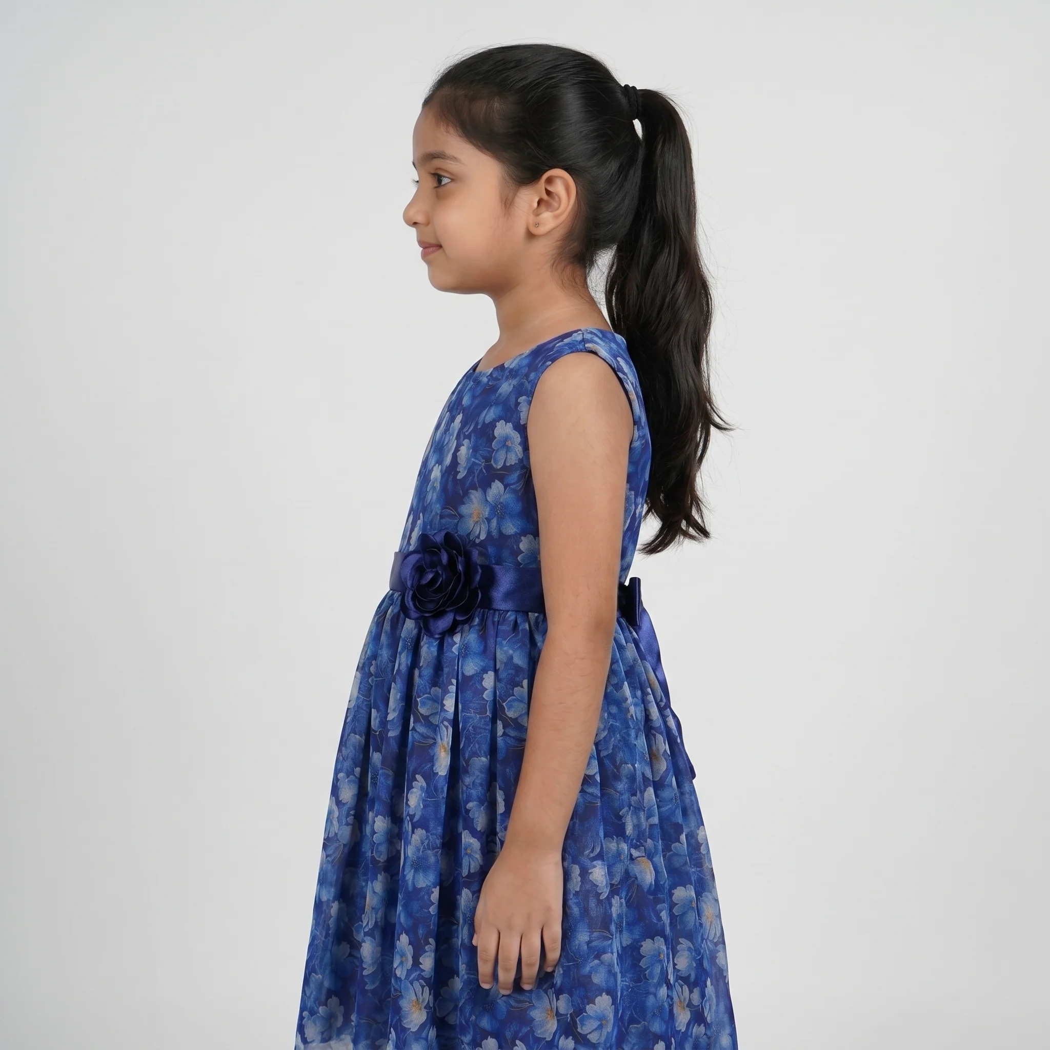 Girls Printed Organza Dress - Image 2