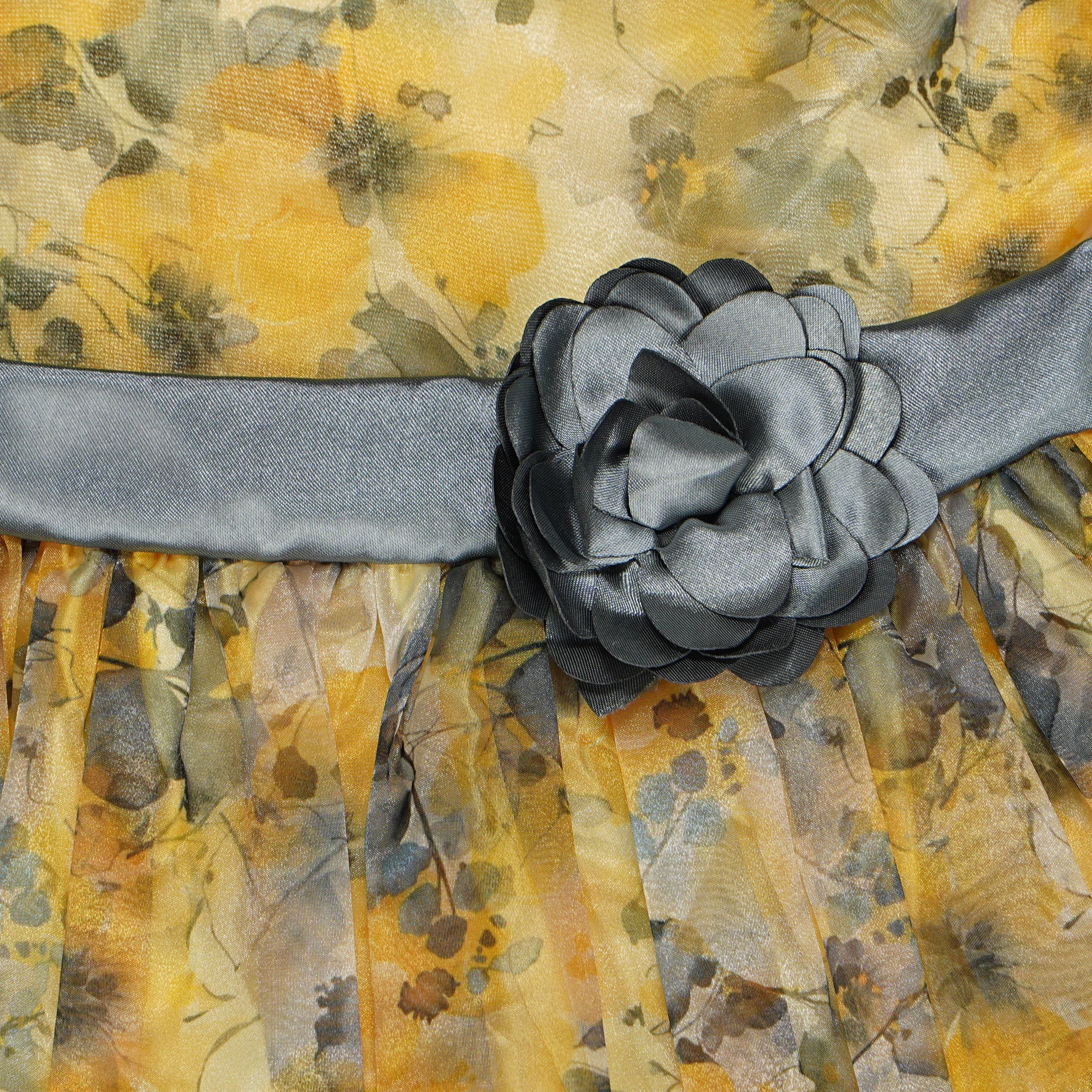 Girls Printed Organza Dress - Image 4
