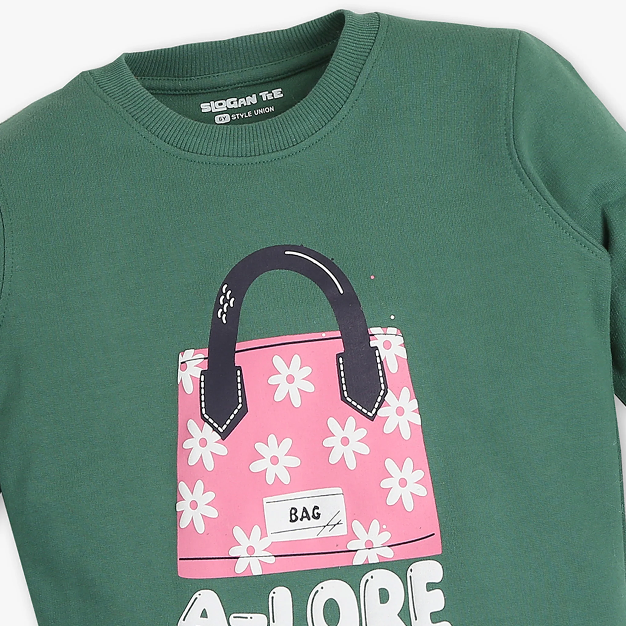 Girls Printed Slogan Sweat Tee - Image 3