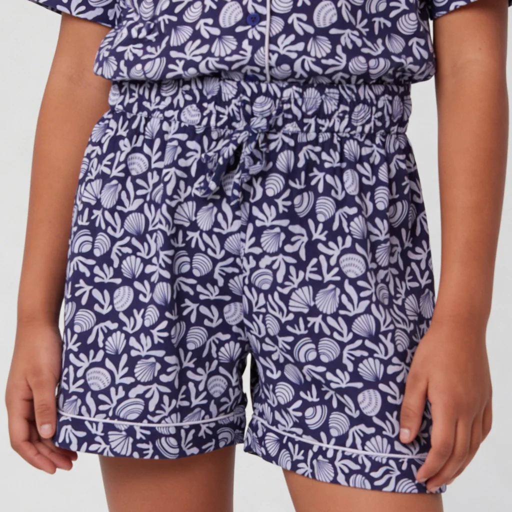 Girls Printed T-Shirt with Shorts Sleepwear Set - Image 6
