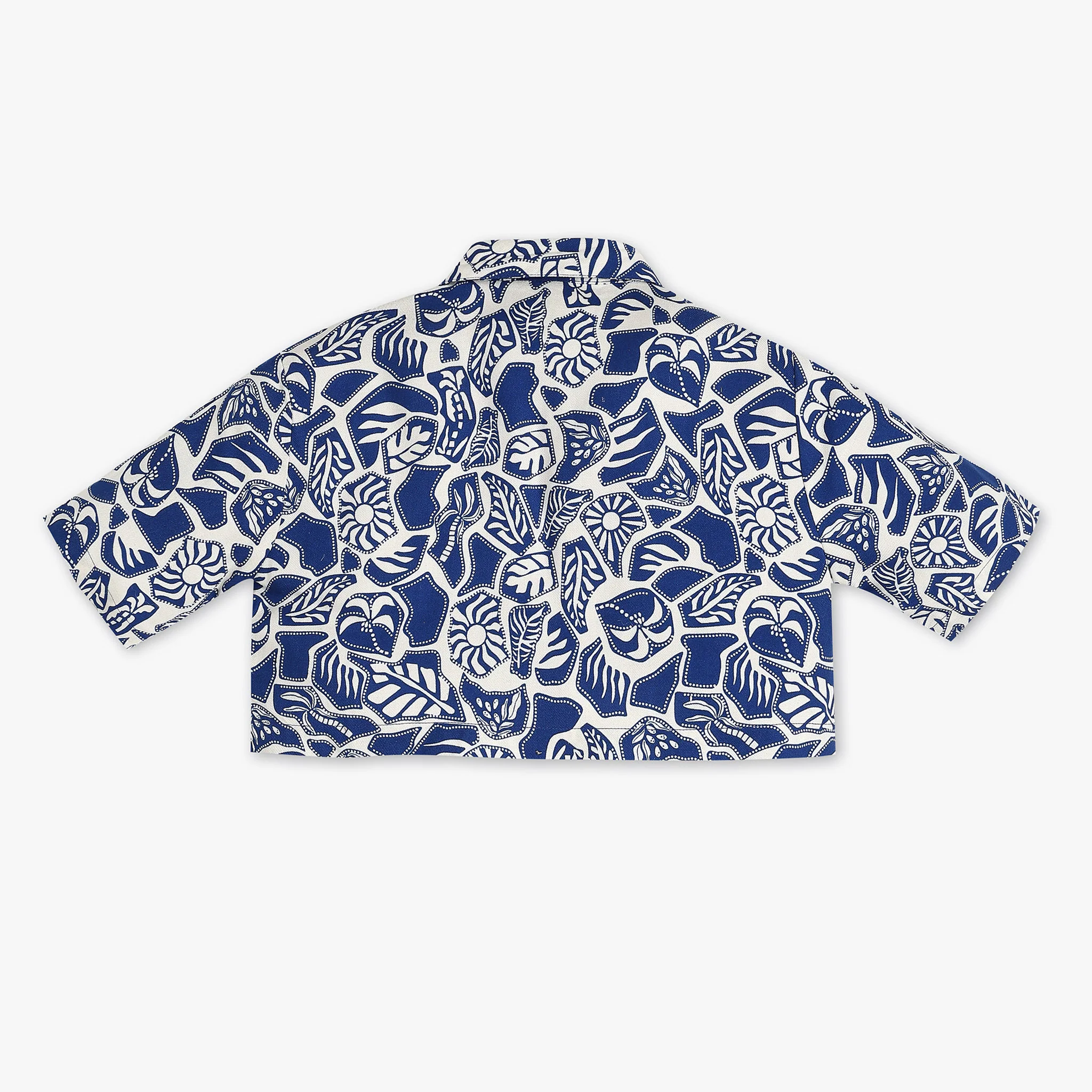 Girls Printed Camp Collar Top - Image 2