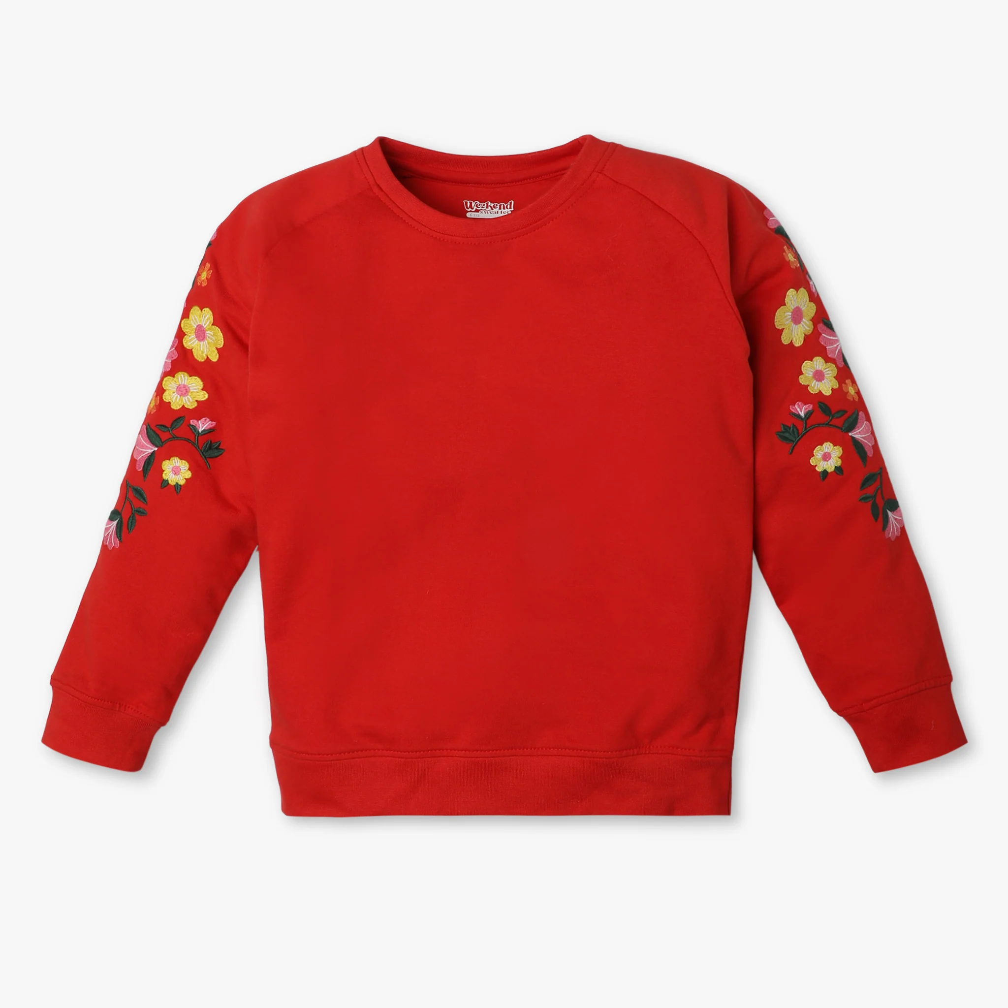Girls Regular Fit Embroidered Sweat Tee