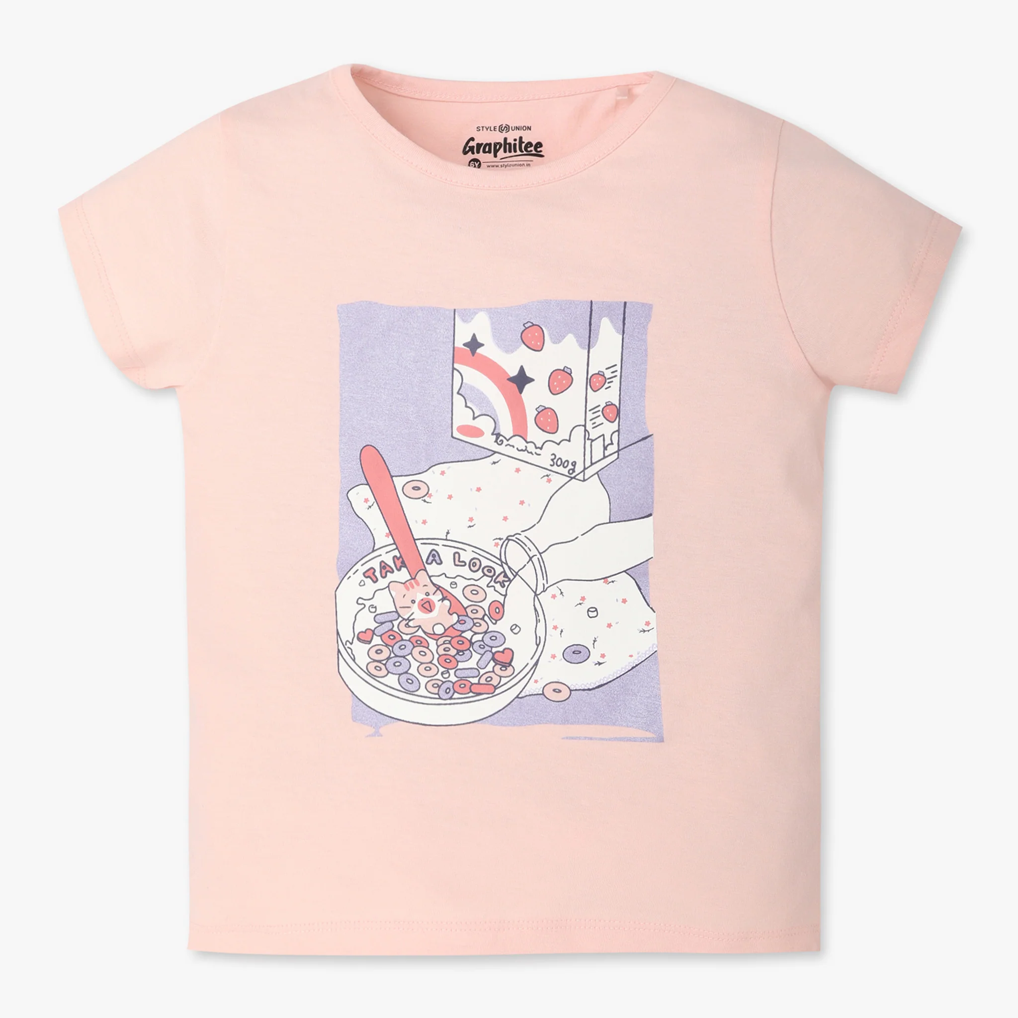 Girls Crew Neck Short Sleeve Fun Playtime Graphic T-Shirt