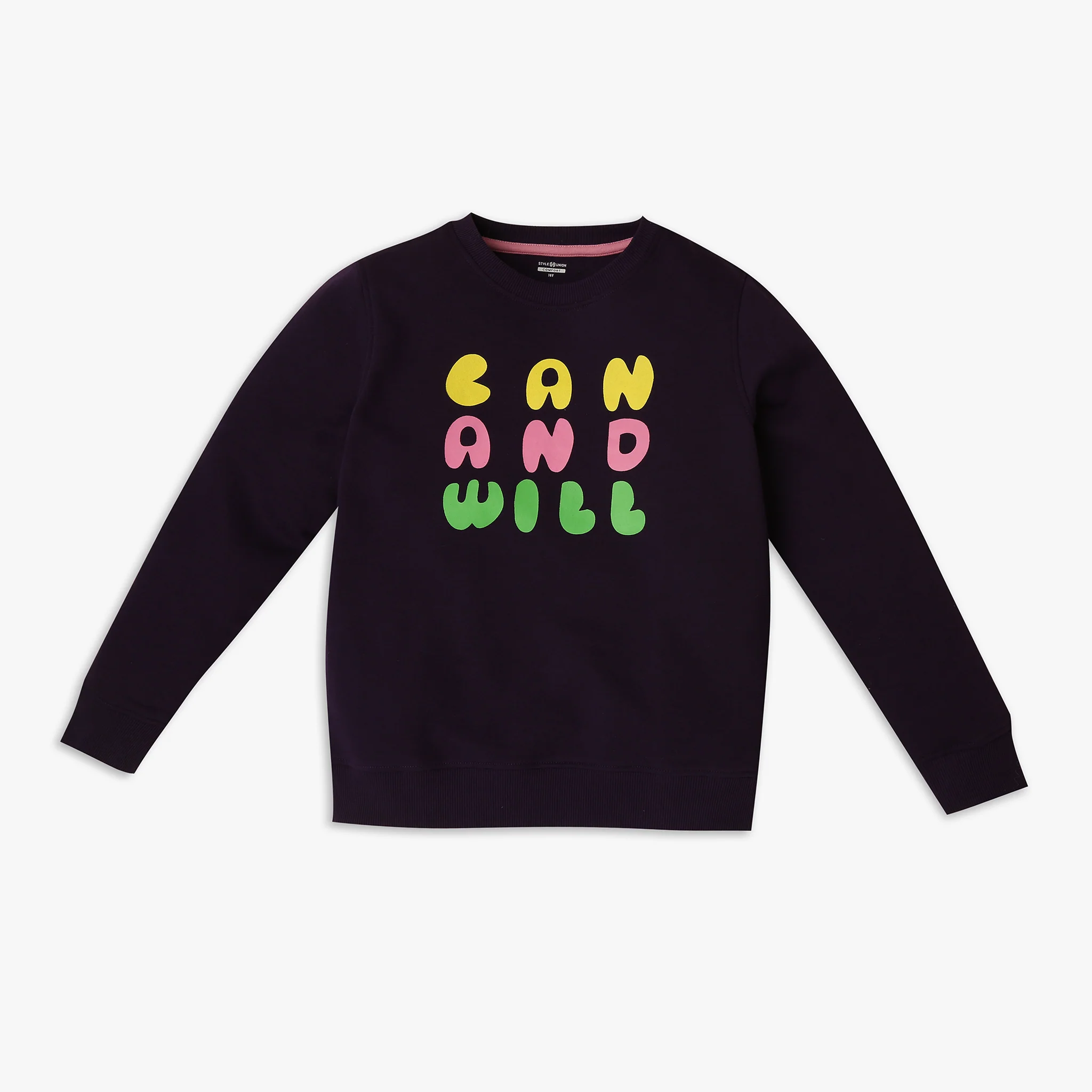 Girl's Regular Fit Graphic Sweat Tee