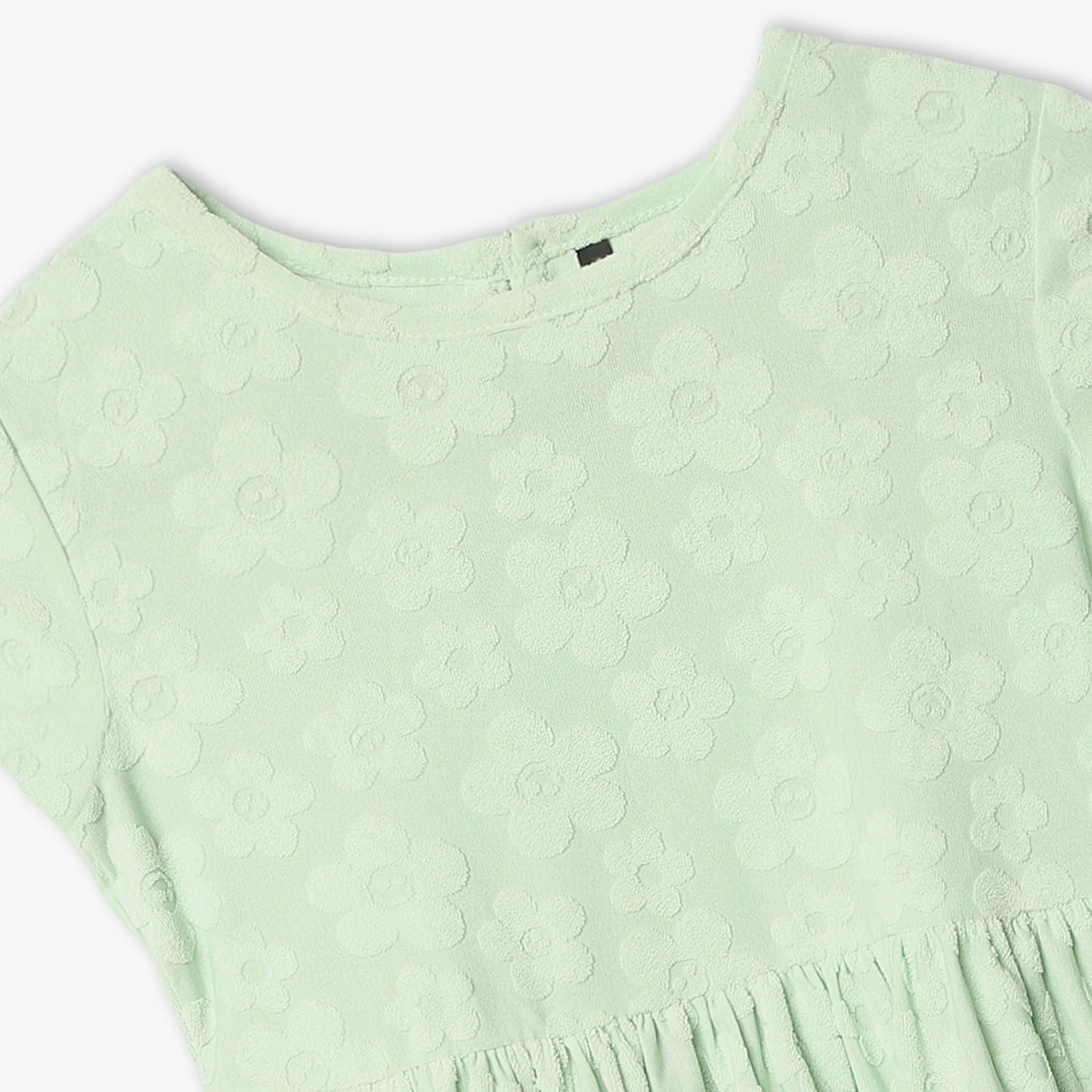Girls Jacquard Scoop Neck Short Sleeve Dress - Image 3