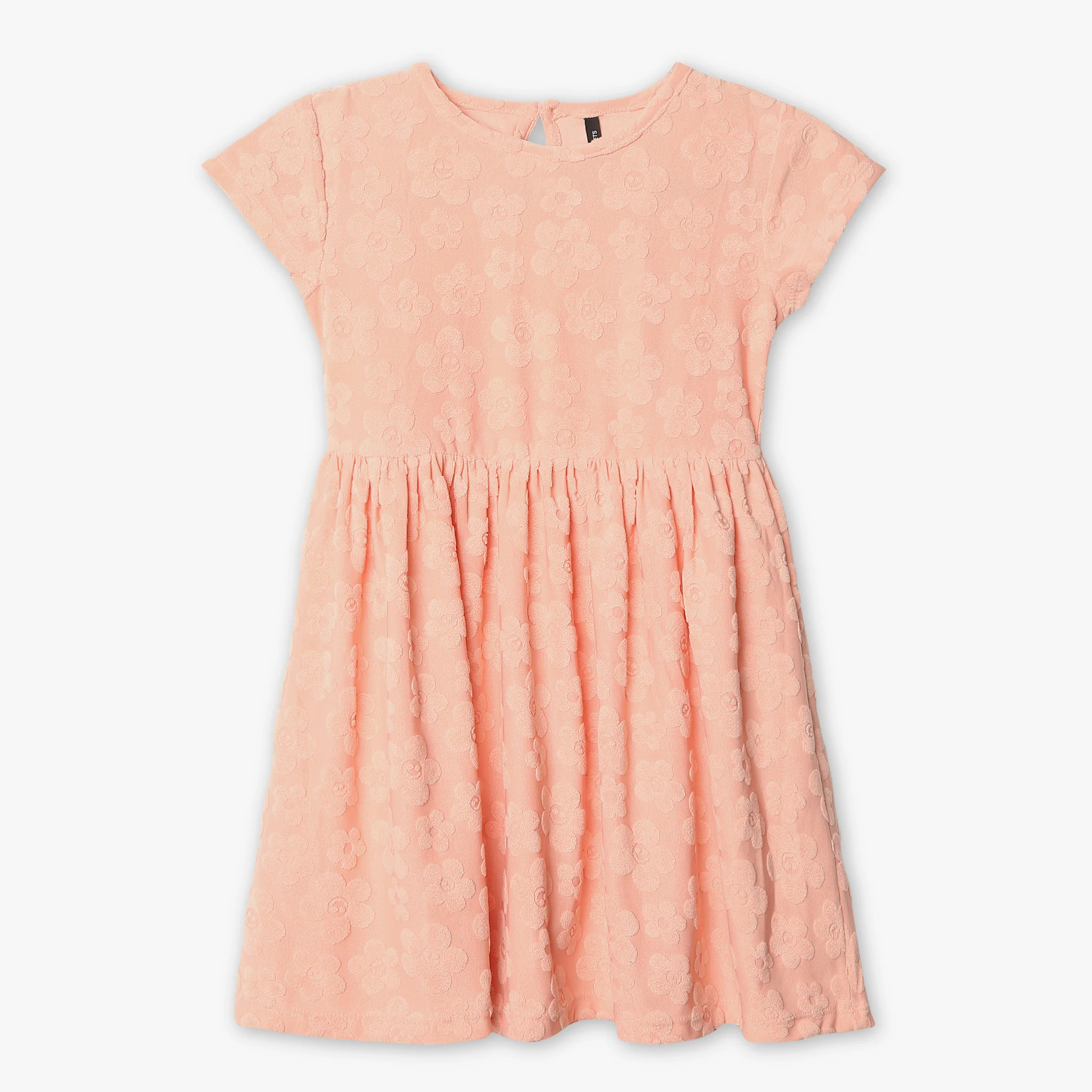 Girls Jacquard Scoop Neck Short Sleeve Dress - Image 4