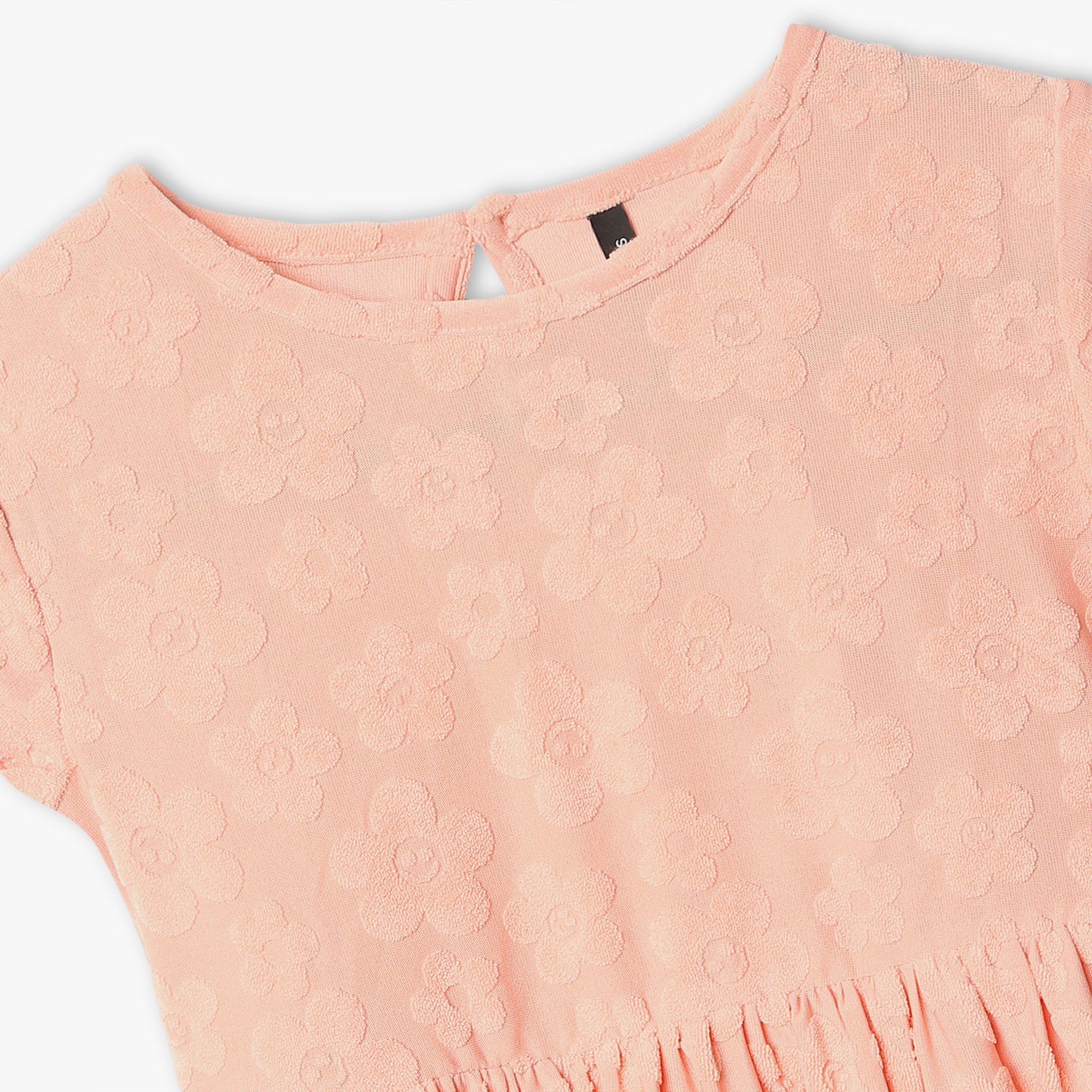 Girls Jacquard Scoop Neck Short Sleeve Dress - Image 6