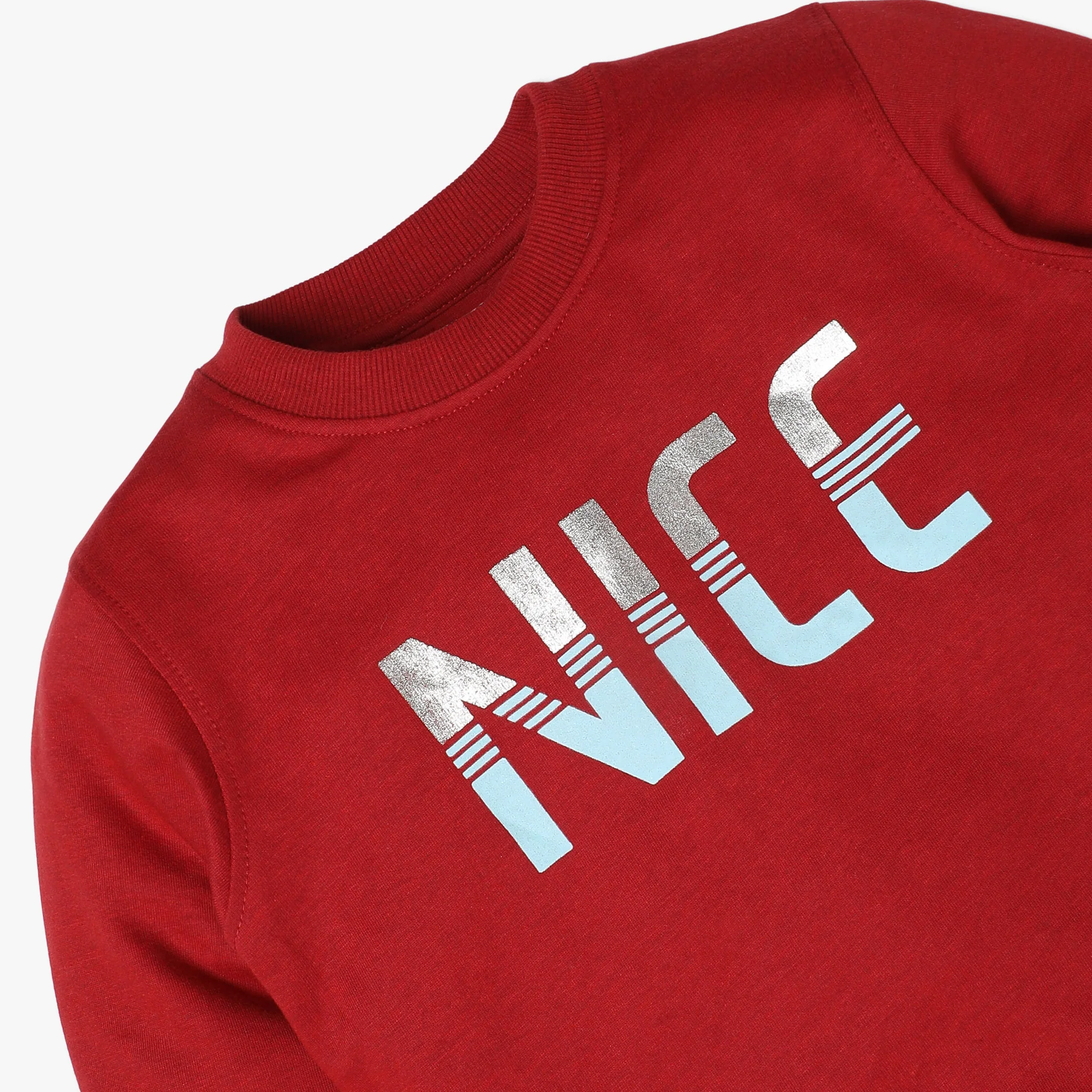 Girls Regular Fit Jacquard Sweat Tee - Image 3