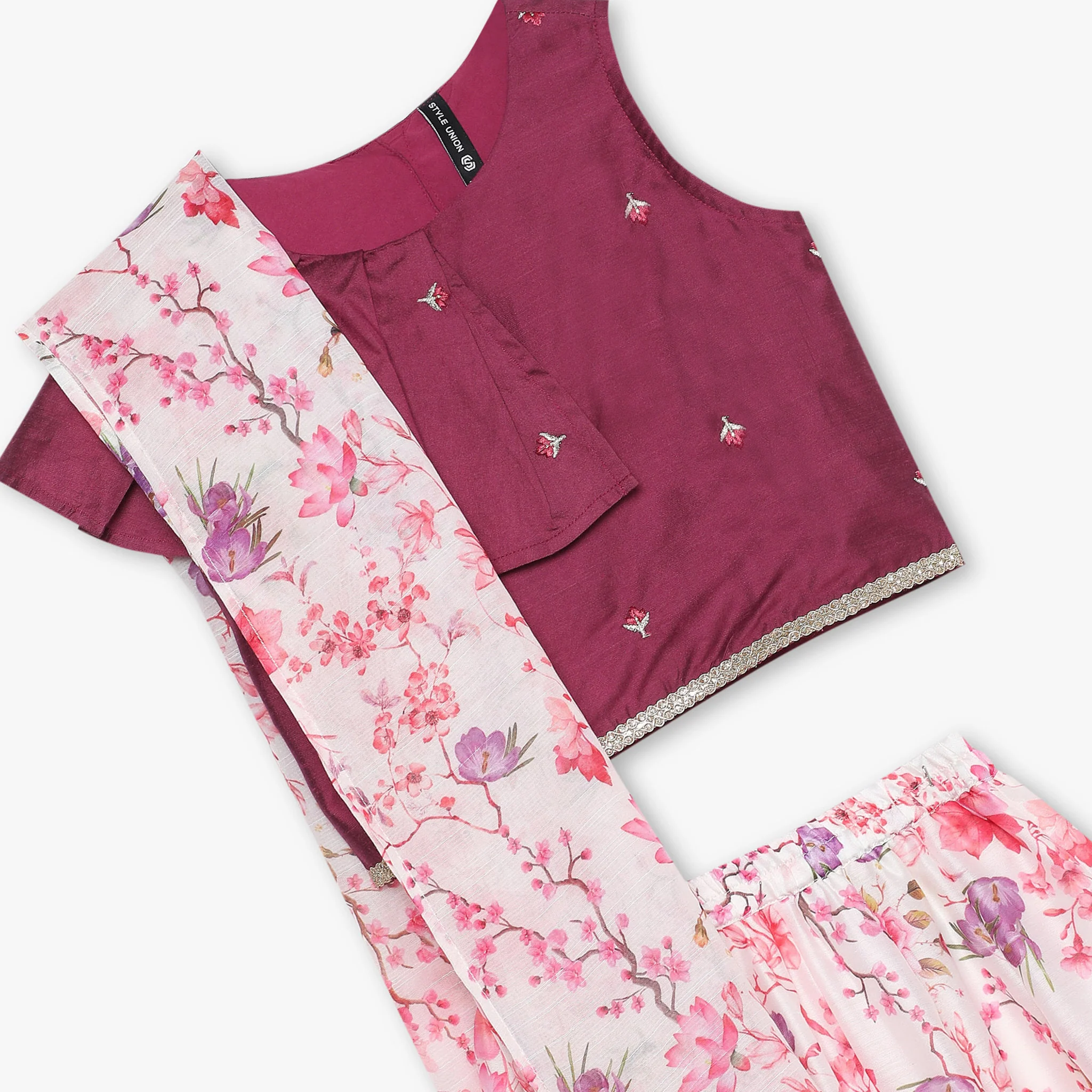 Girls Regular Fit Printed Lehenga And Choli With Dupatta - Image 3