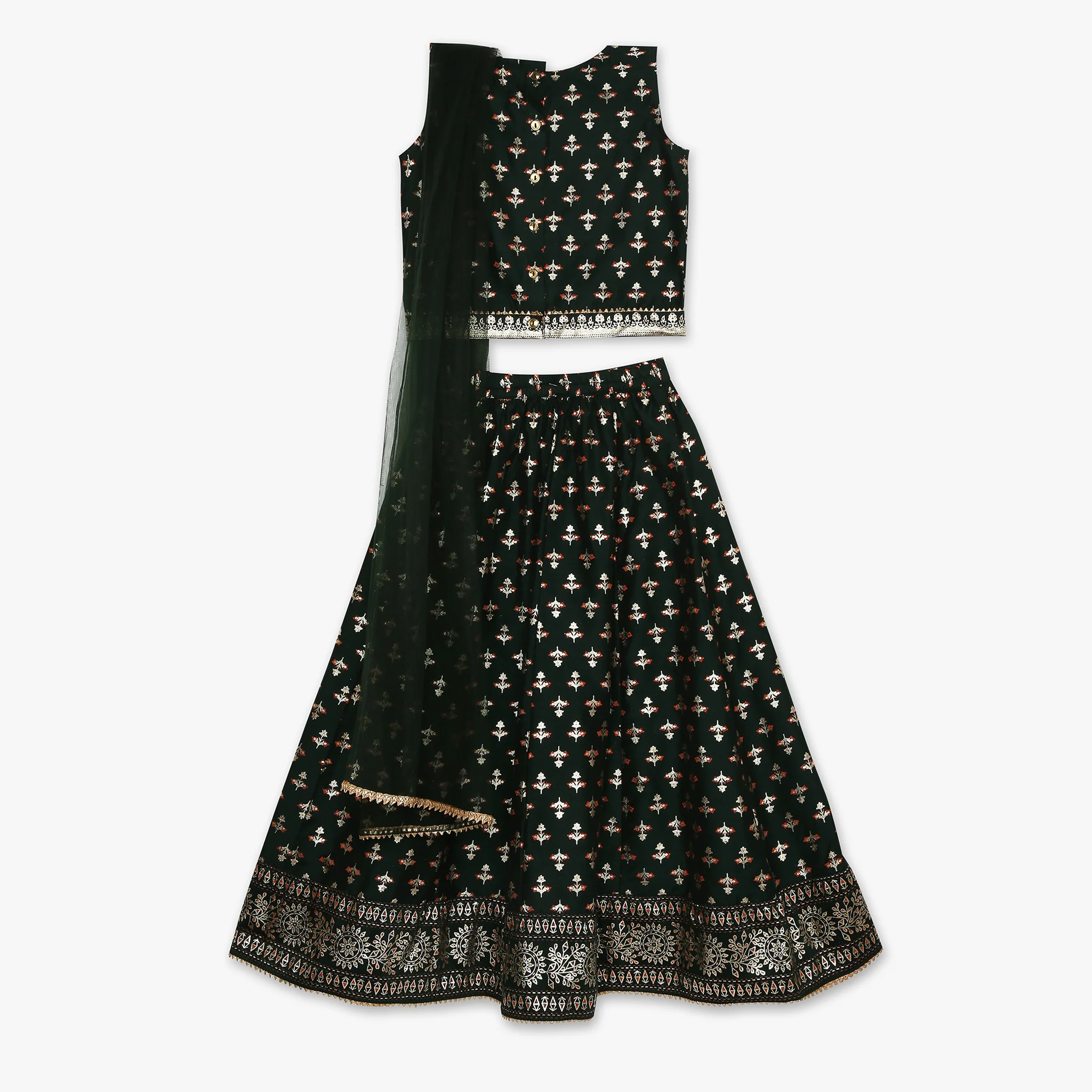 Girls Regular Fit Printed Lehenga And Choli With Dupatta Set - Image 2