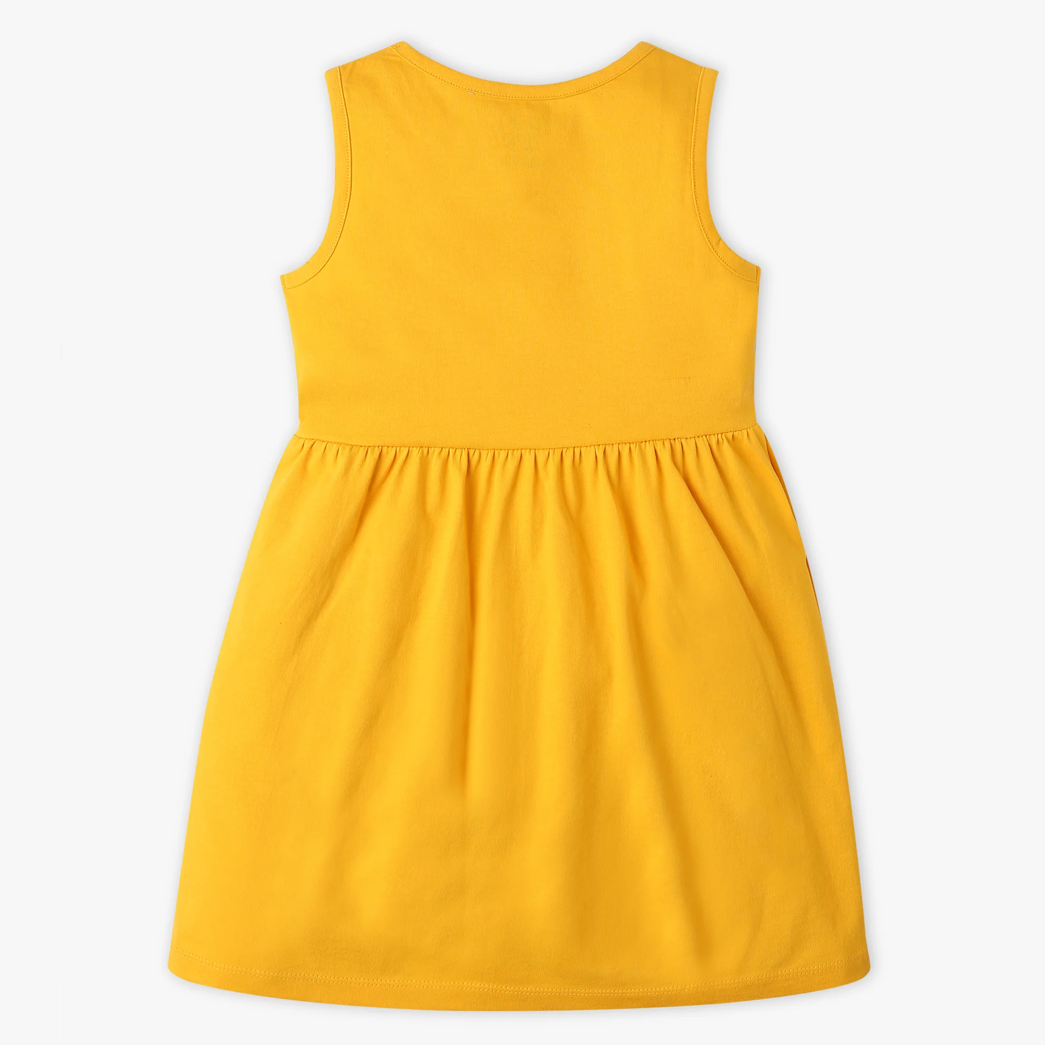 Girls Printed Round Neck Sleeveless Dress - Image 2