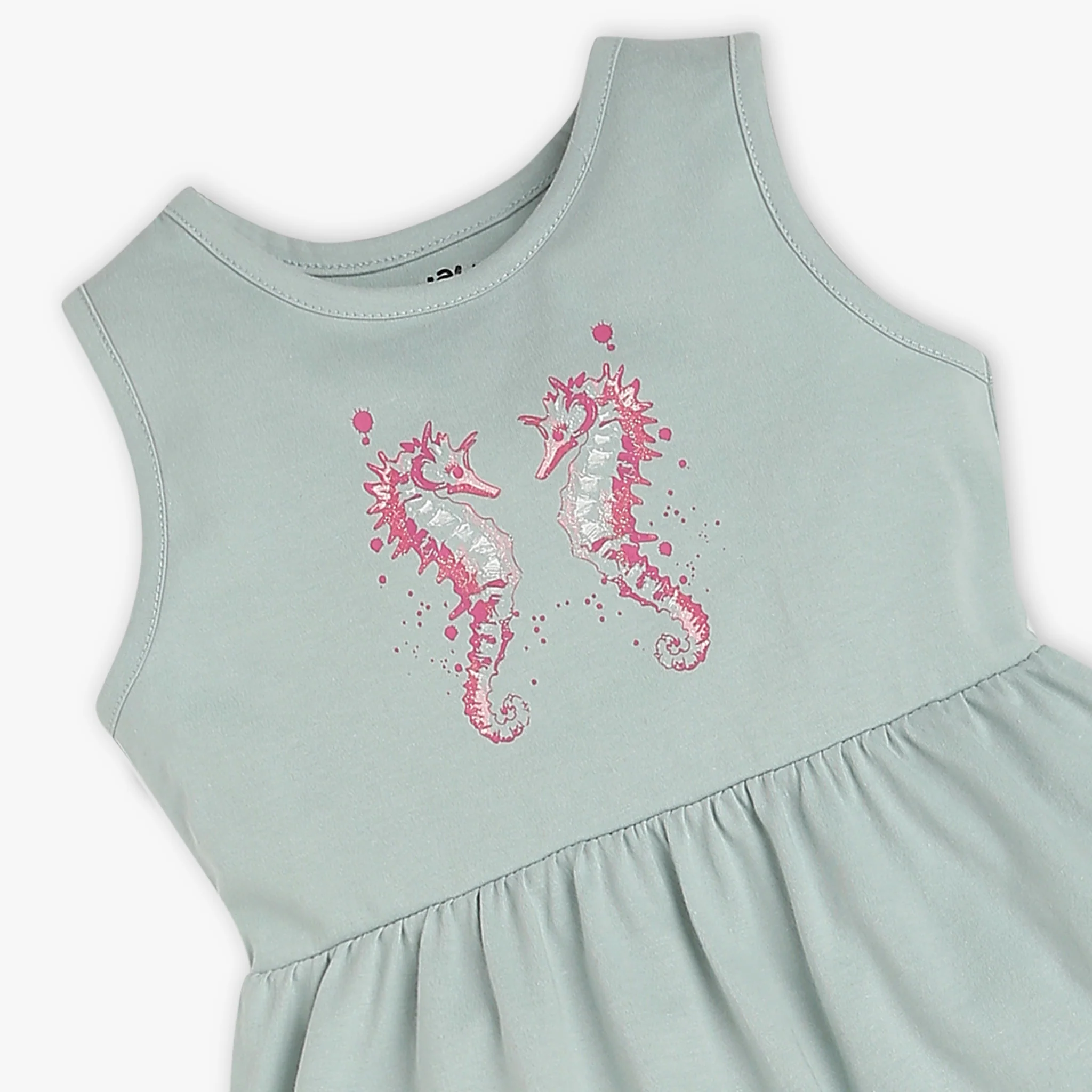 Girls Sleeveless Printed Dress - Image 3