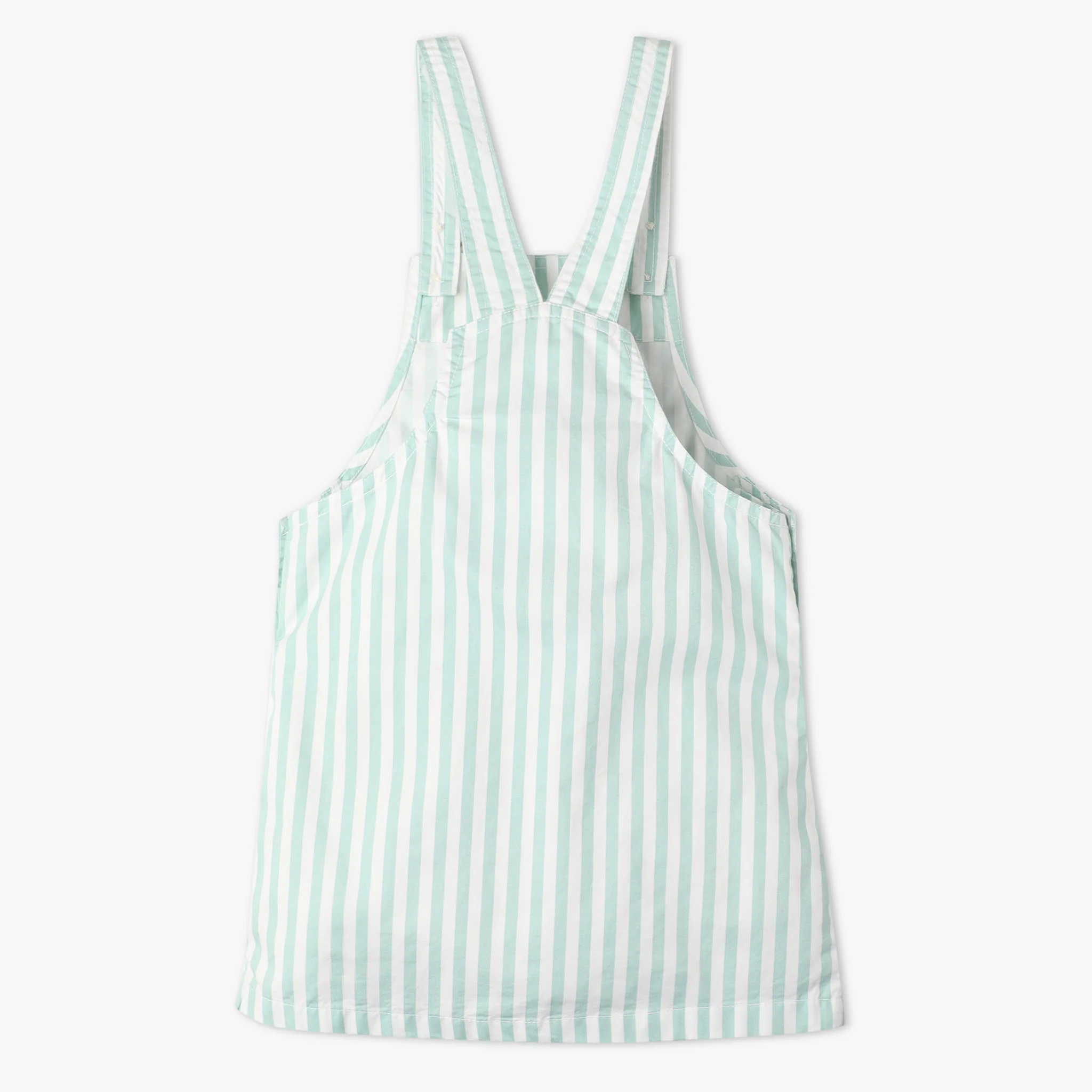 Girls Square Neck Above Knee Strip Strap Dress - Image 2